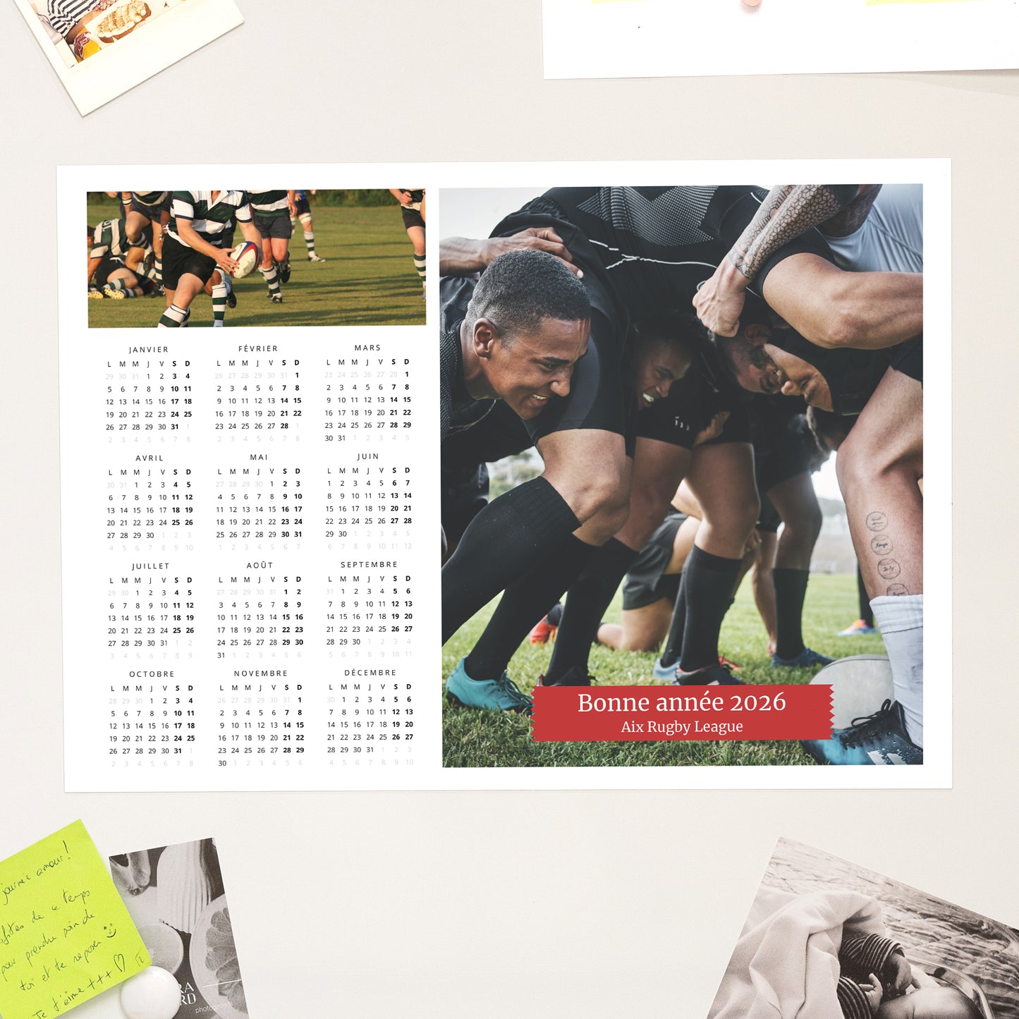 Calendrier Fin d'année Magnétique, monopage paysage Tous ensemble photo N° 1