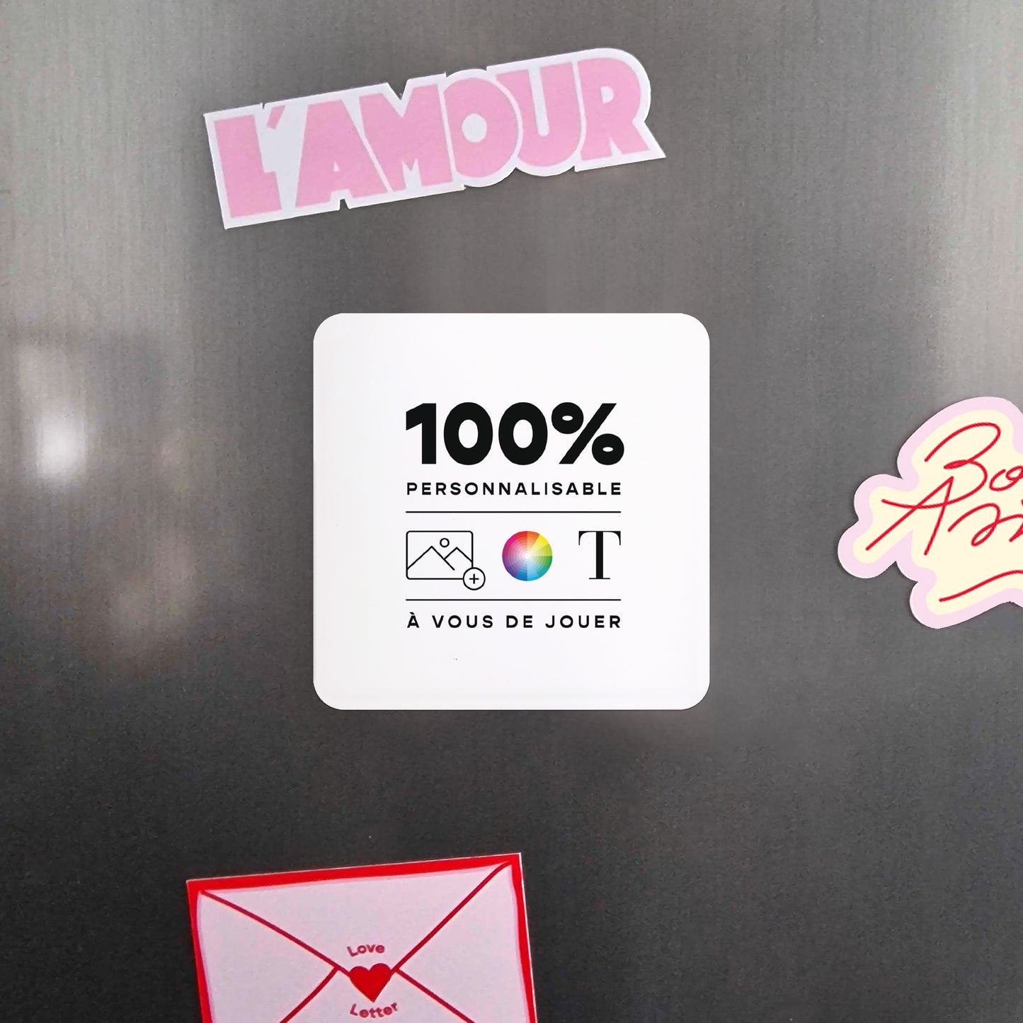 Carte de voeux Fin d'année Lot de 8, magnétique, carré coins arrondis Do It Yourself III photo N° 4