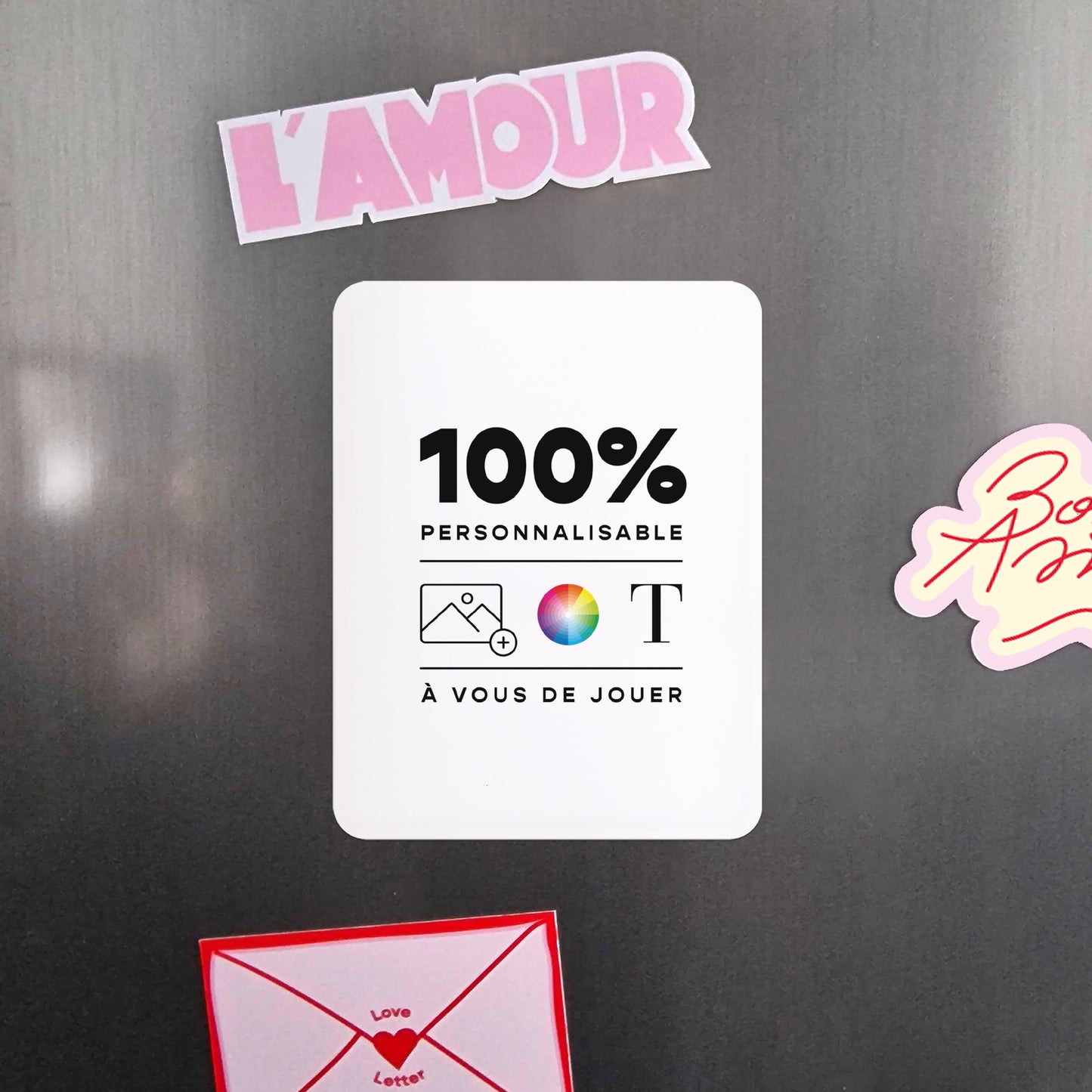 Carte de voeux Fin d'année Lot de 8, magnétique, rectangle coins arrondis Do It Yourself III photo N° 4