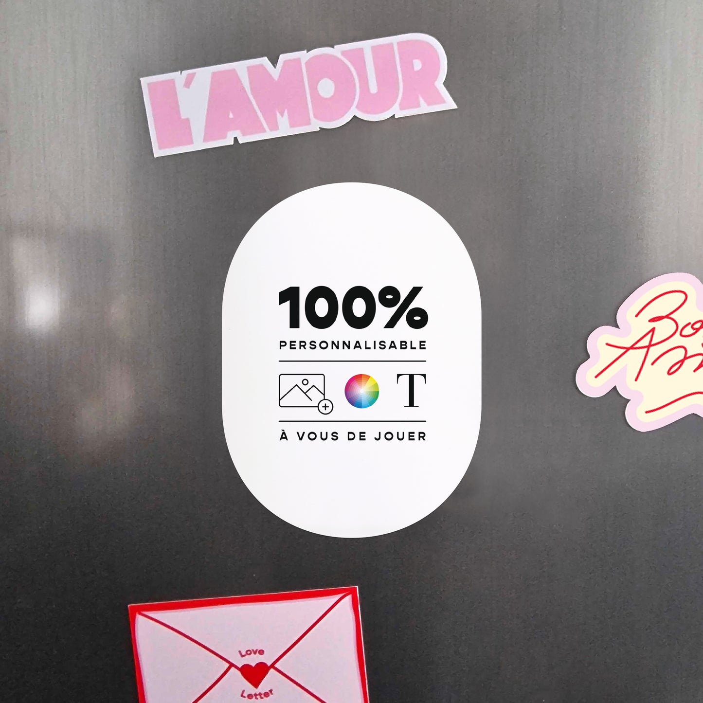 Carte de voeux Fin d'année Lot de 8, magnétique, ovale Do It Yourself III photo N° 4