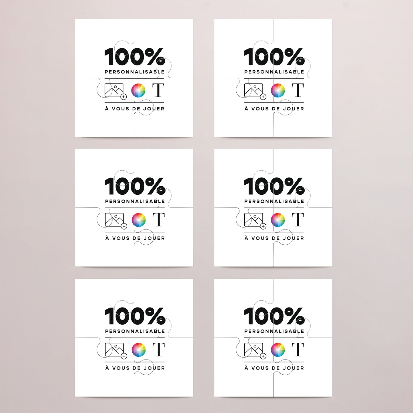 Carte de voeux Fin d'année Puzzle magnétique 4 pièces Do It Yourself III photo N° 3