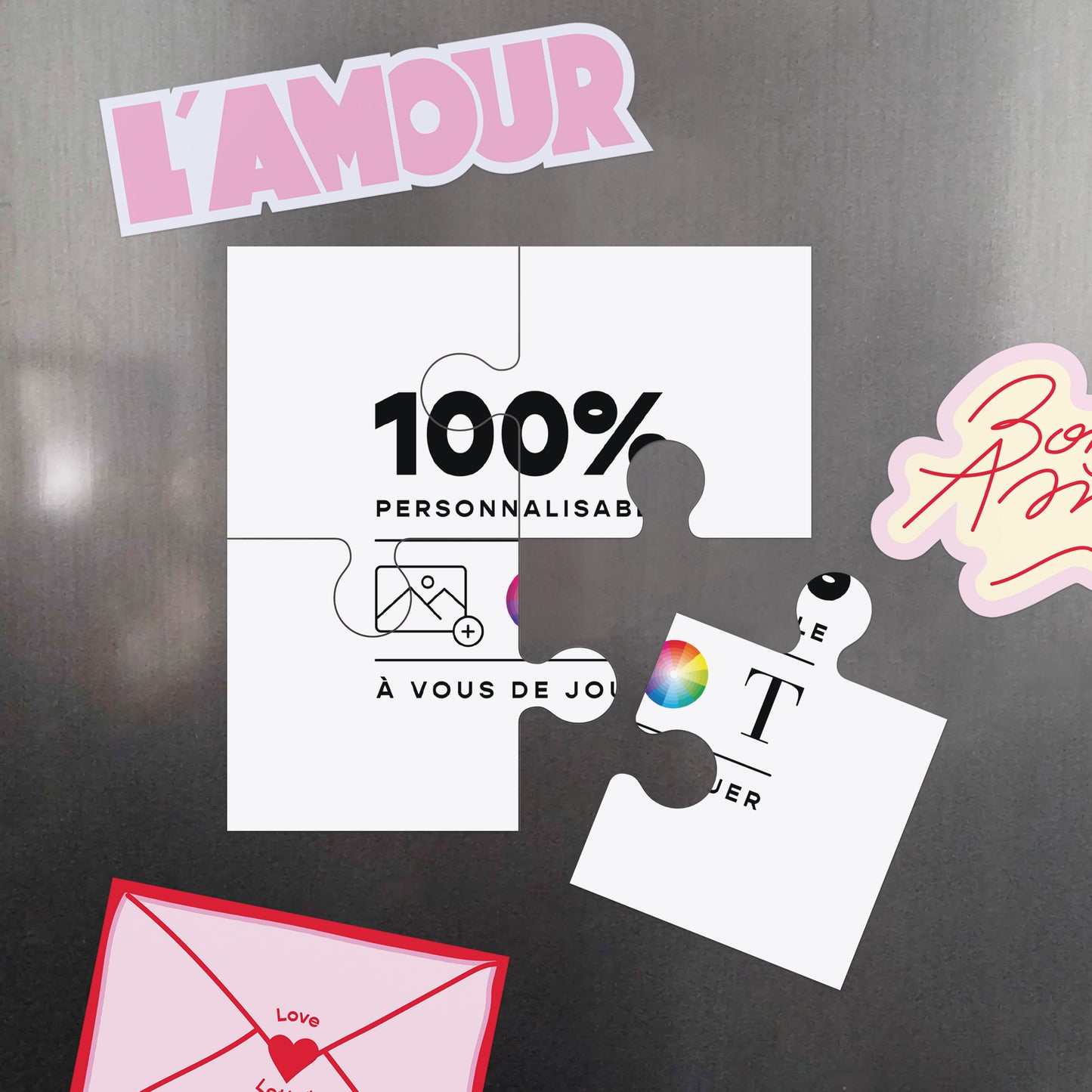 Carte de voeux Fin d'année Puzzle magnétique 4 pièces Do It Yourself III photo N° 4