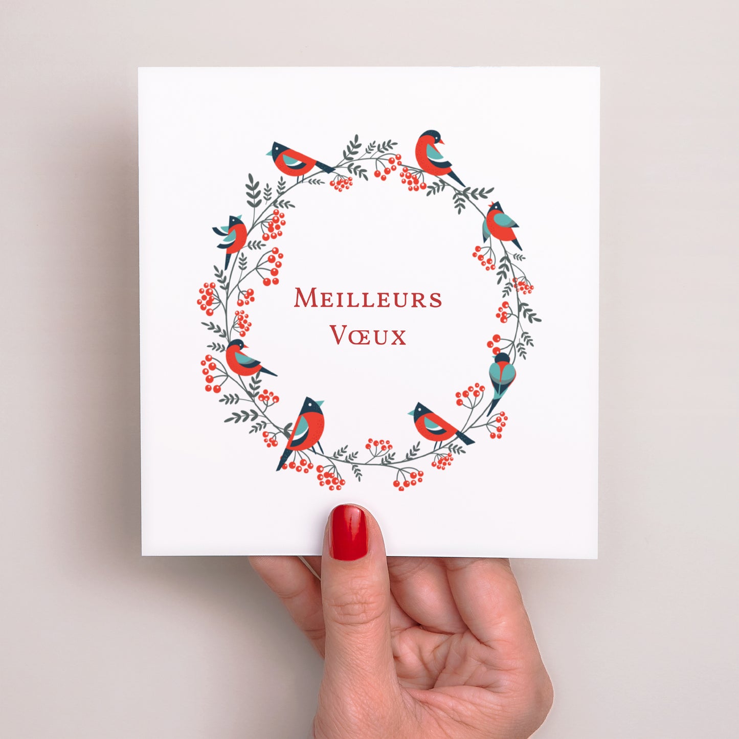 Carte de voeux Fin d'année Carré Couronne de Noël II photo N° 2