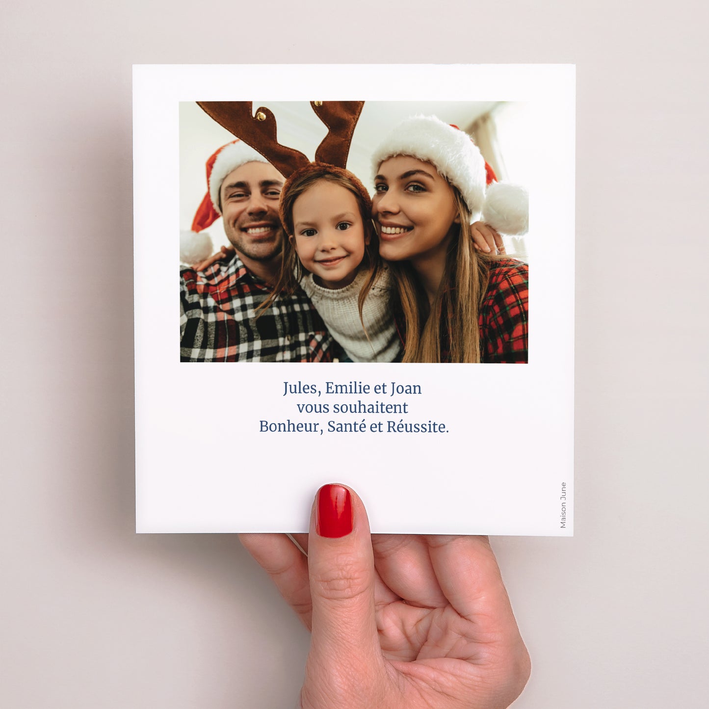 Carte de voeux Fin d'année Carré Couronne de Noël II photo N° 3