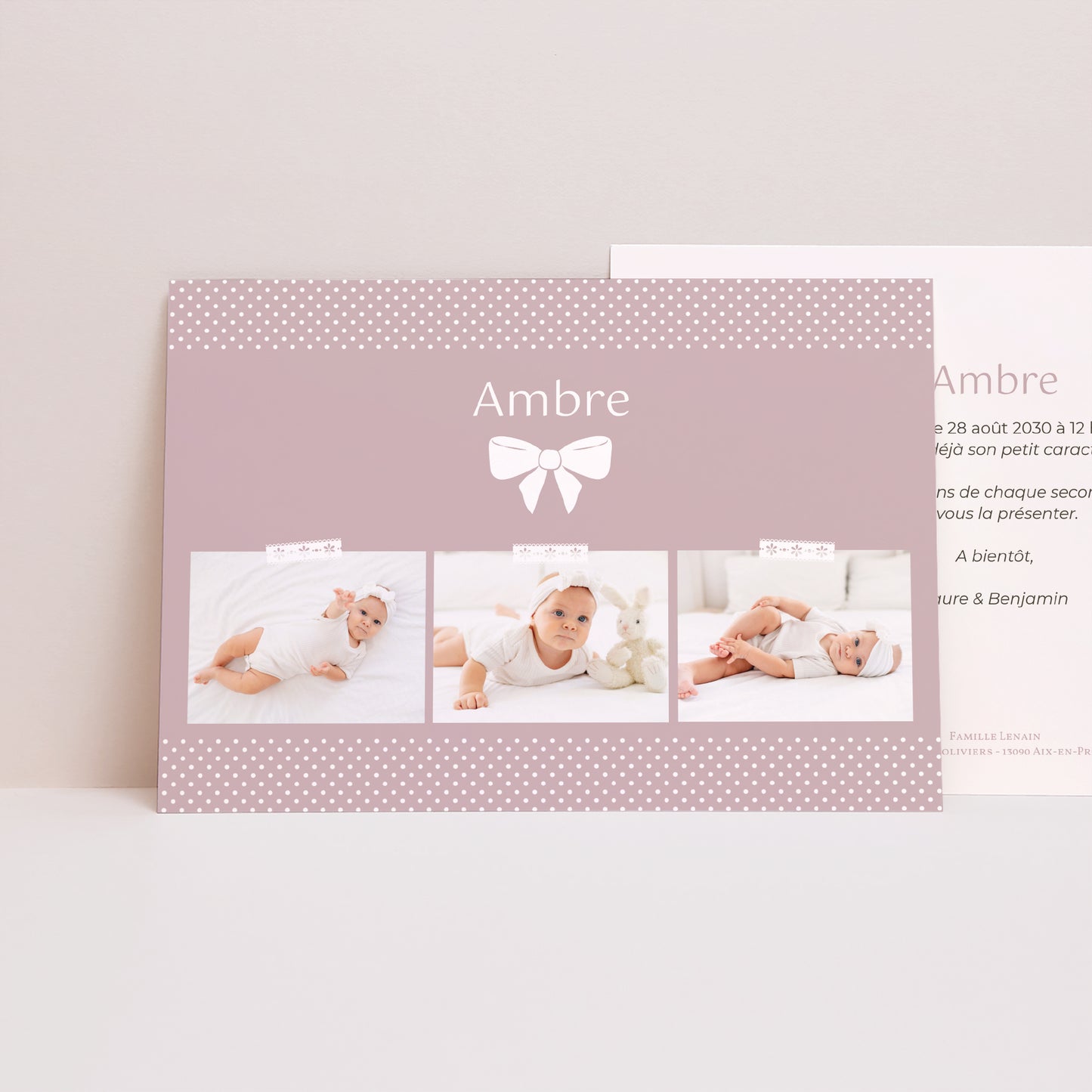 Faire-part Naissance Portrait Madame photo N° 1