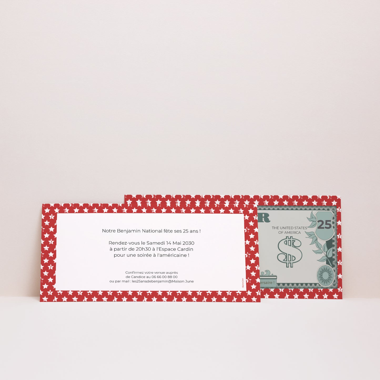 Invitations Anniversaire Adulte Panoramique paysage Dollar américain photo N° 3