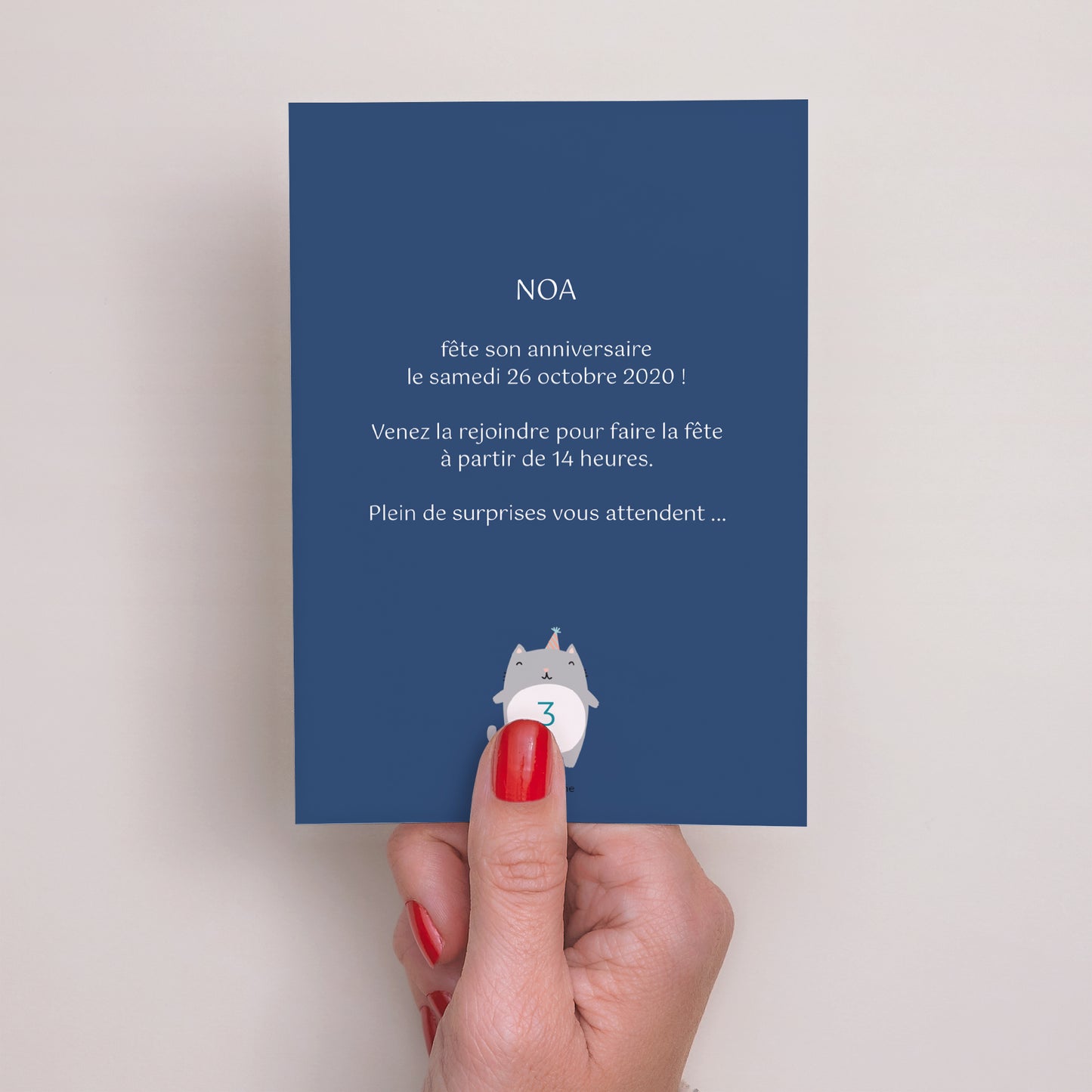 Invitations Anniversaire Enfant Portrait Chat party photo N° 3