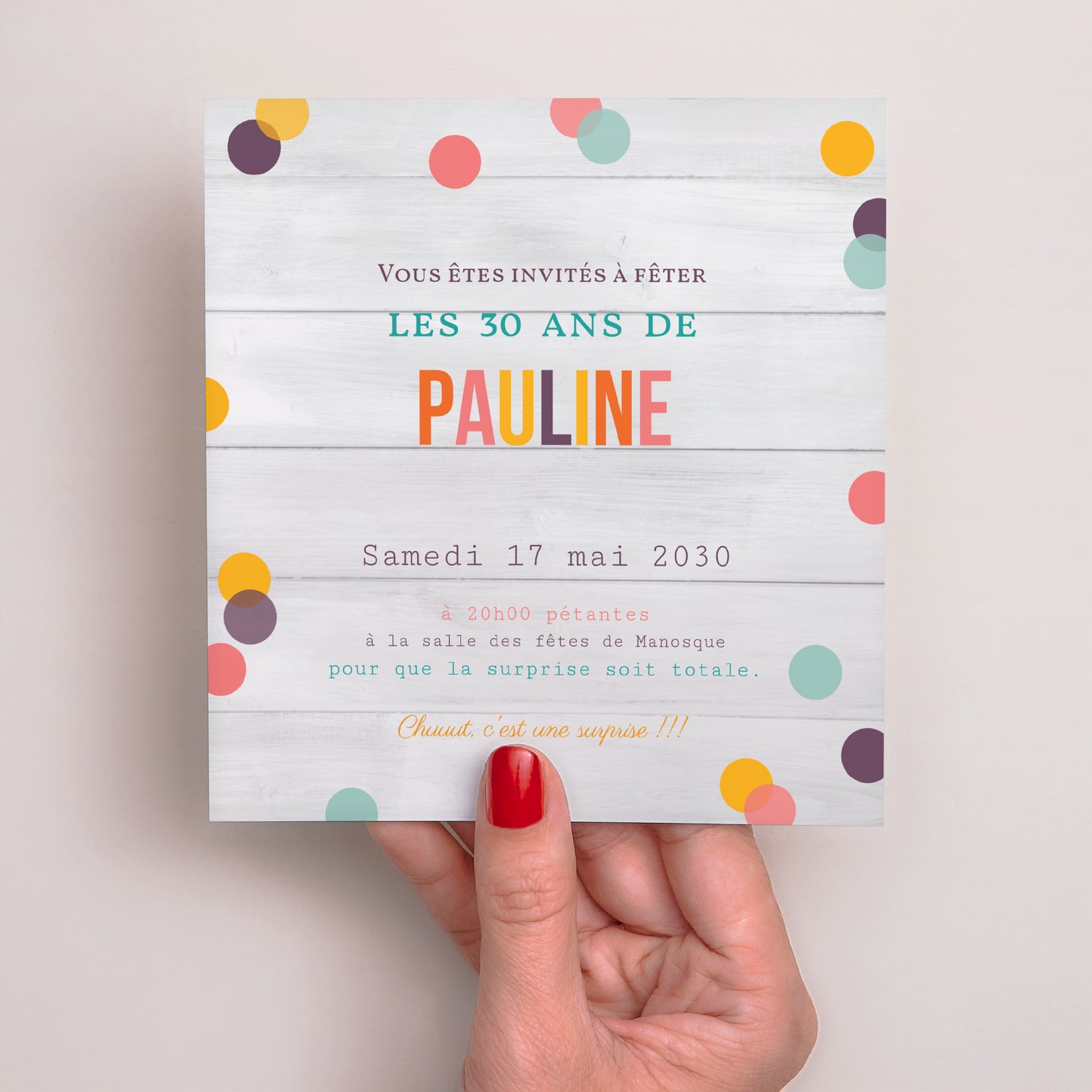 Invitations Anniversaire Adulte Carré Confettis photo N° 2