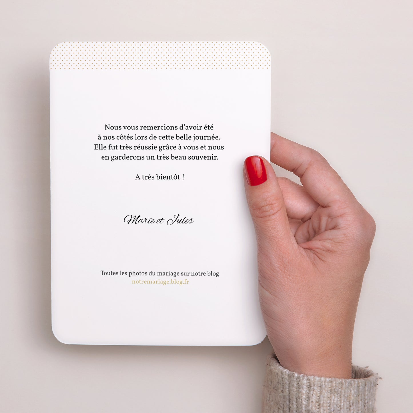 Remerciements Mariage Portrait, bords arrondis De Bon Ton photo N° 3