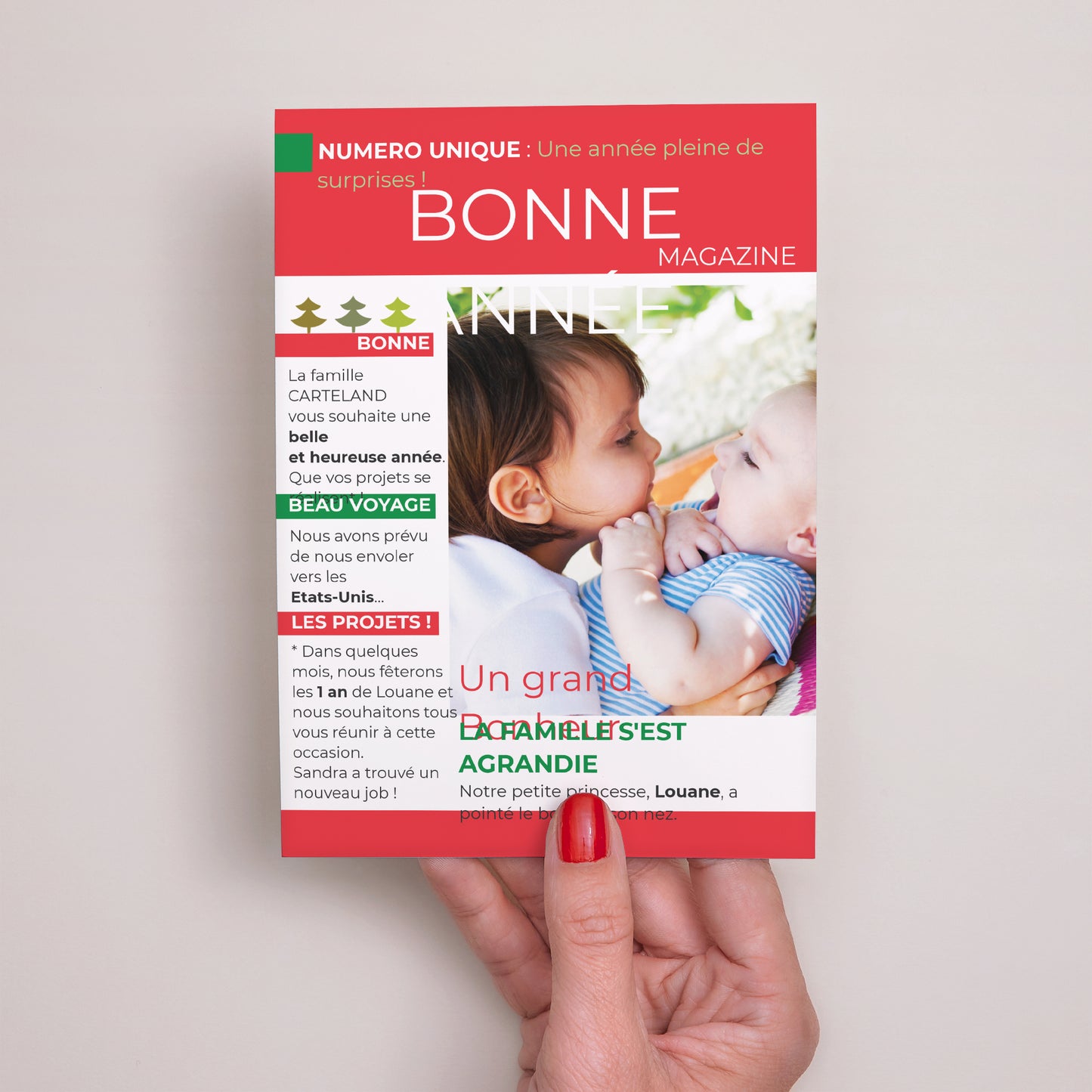 Carte de voeux Fin d'année Portrait Une belle année photo N° 2