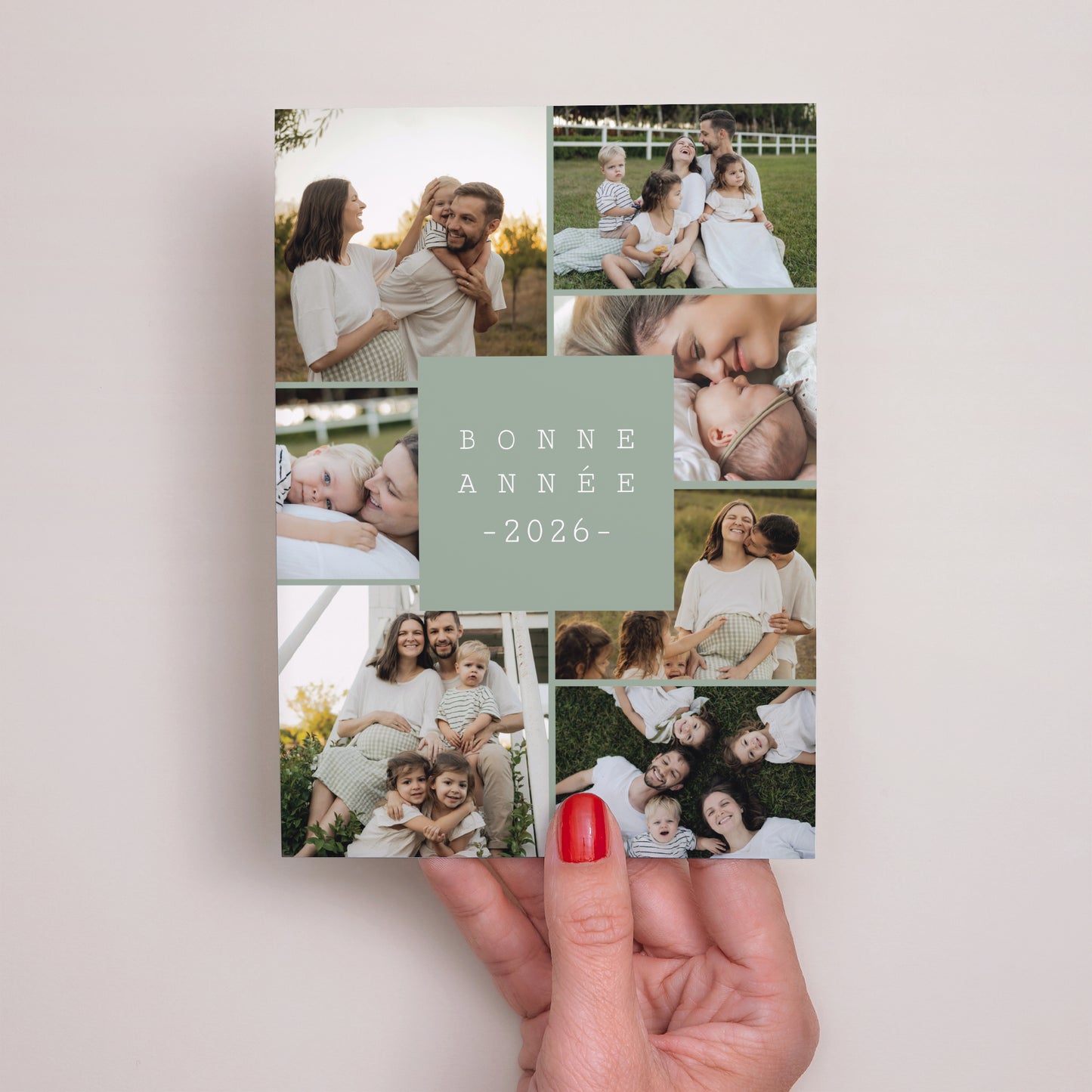 Carte de voeux Fin d'année Portrait Message Bonne Année photo N° 2