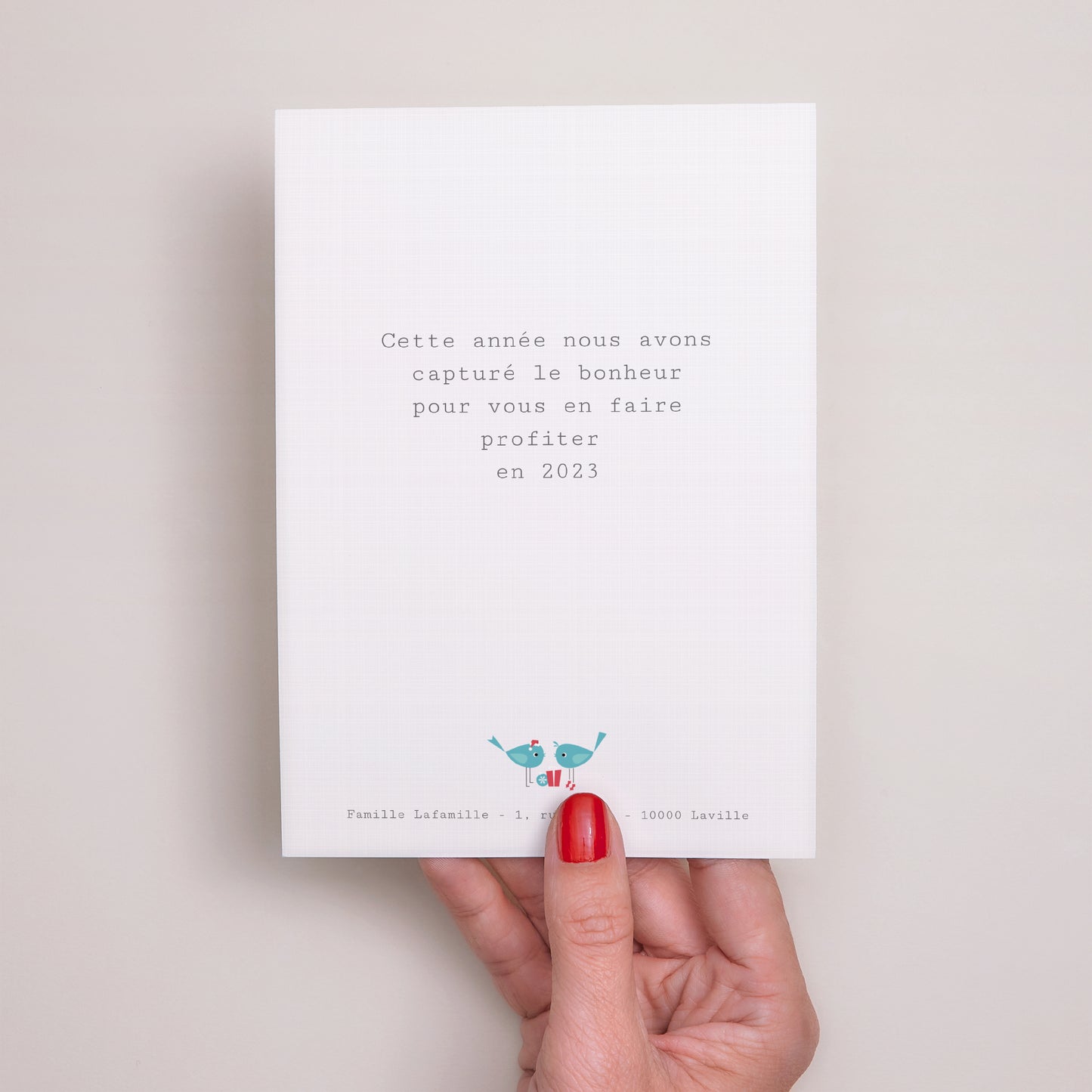 Carte de voeux Fin d'année Portrait Souhaits de Famille photo N° 3