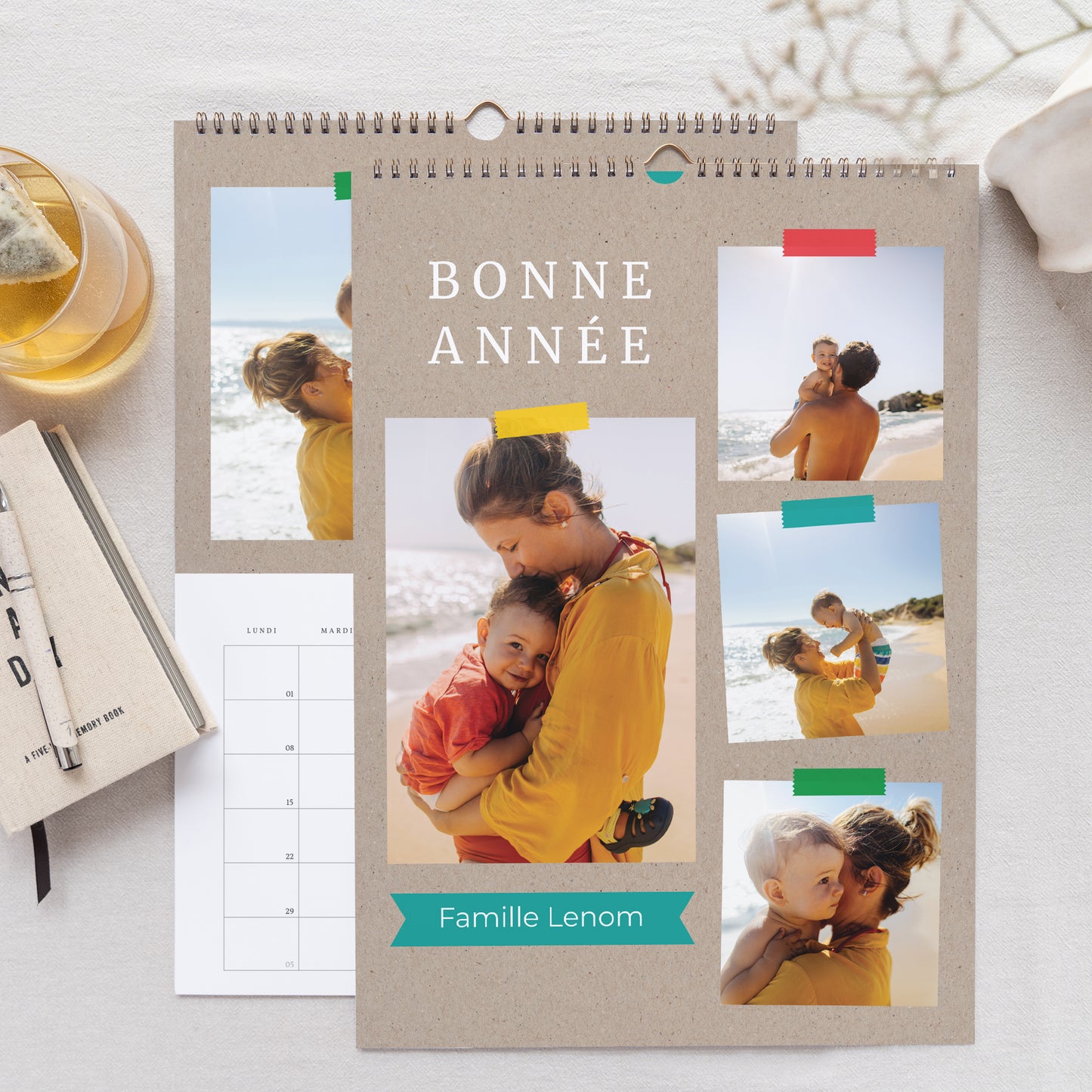 Calendrier Fin d'année Mural A3 Pêle-mêle annuel photo N° 1