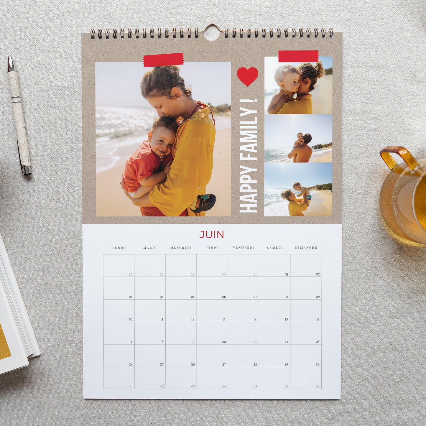 Calendrier Fin d'année Mural A3 Pêle-mêle annuel photo N° 2