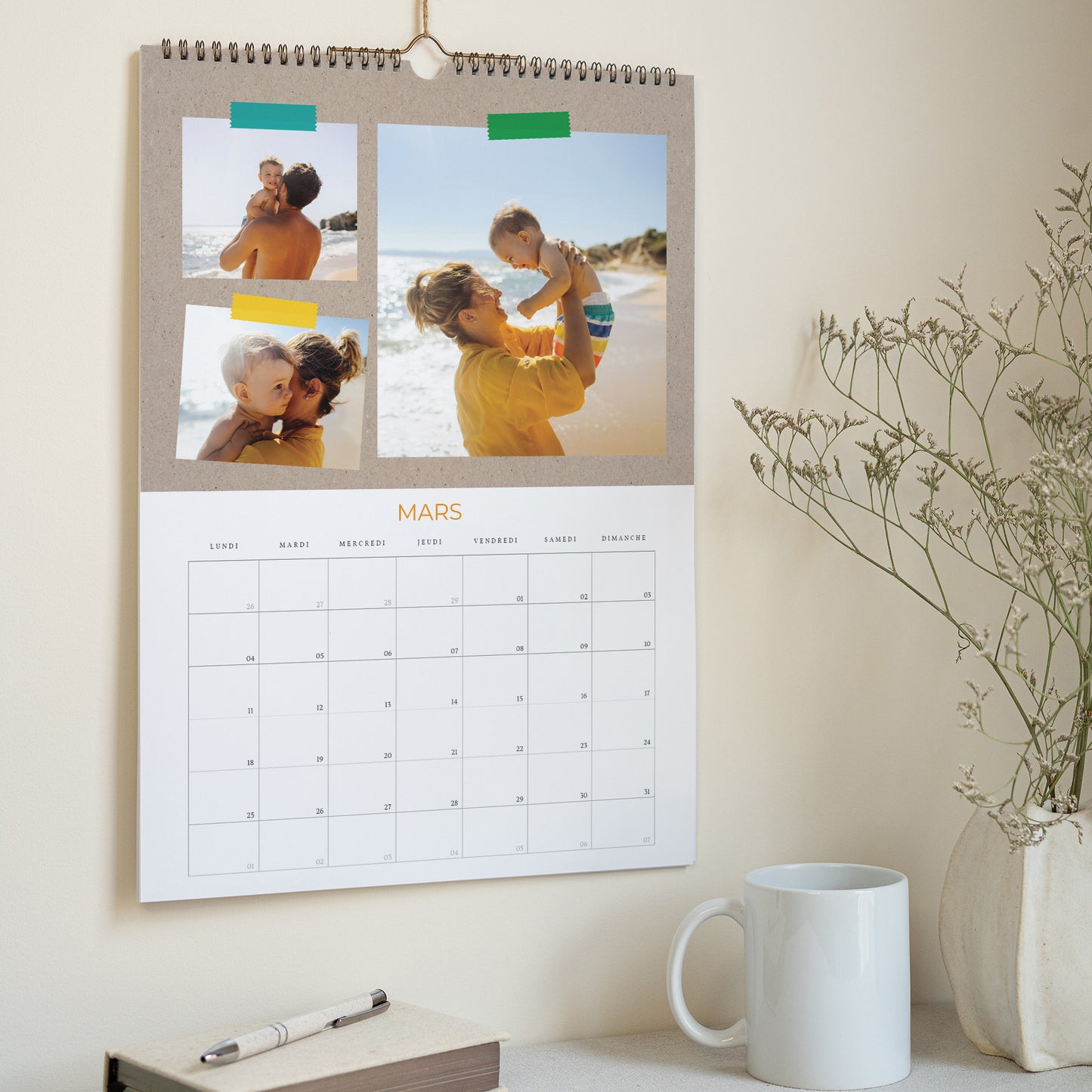 Calendrier Fin d'année Mural A3 Pêle-mêle annuel photo N° 3