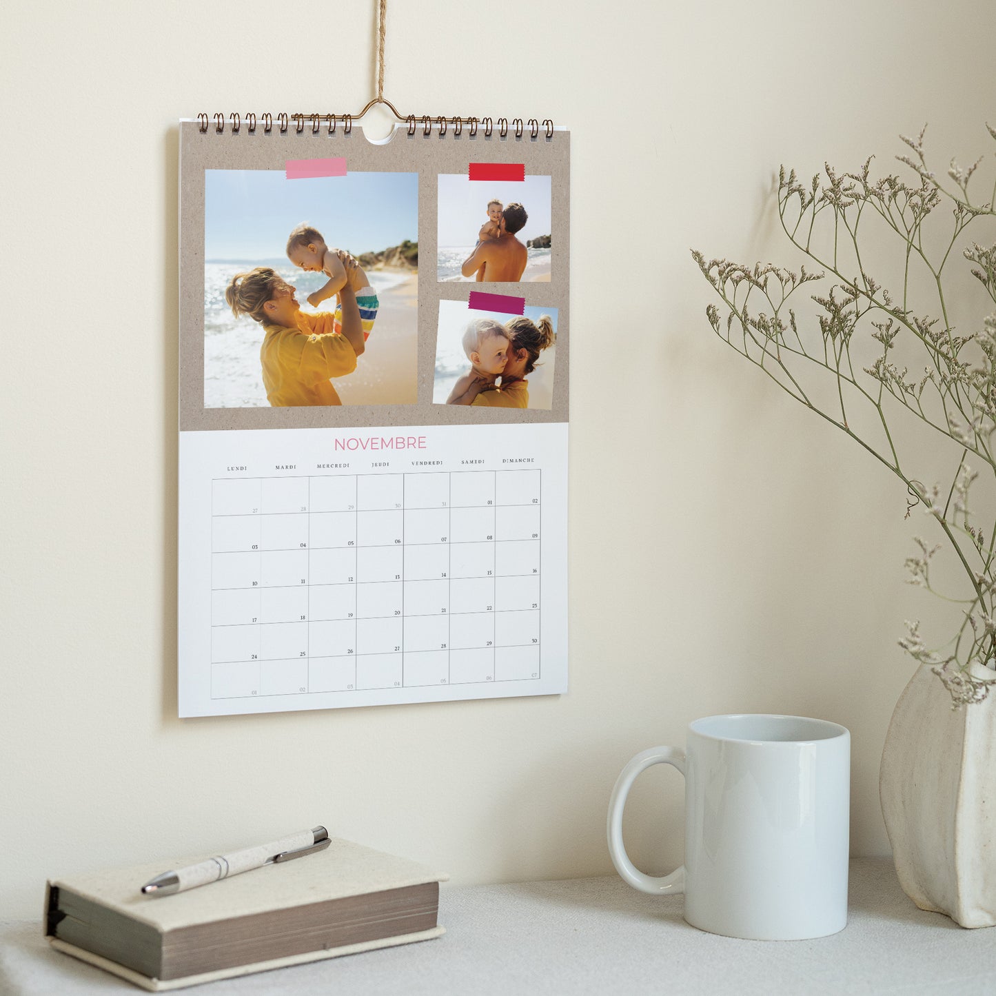 Calendrier Fin d'année Mural A4 Pêle-mêle annuel photo N° 3