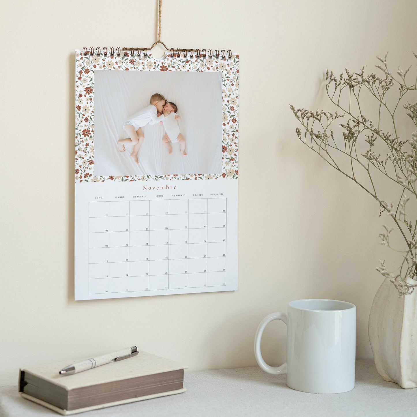 Calendrier Fin d'année Mural A4 Liberty floral photo N° 3