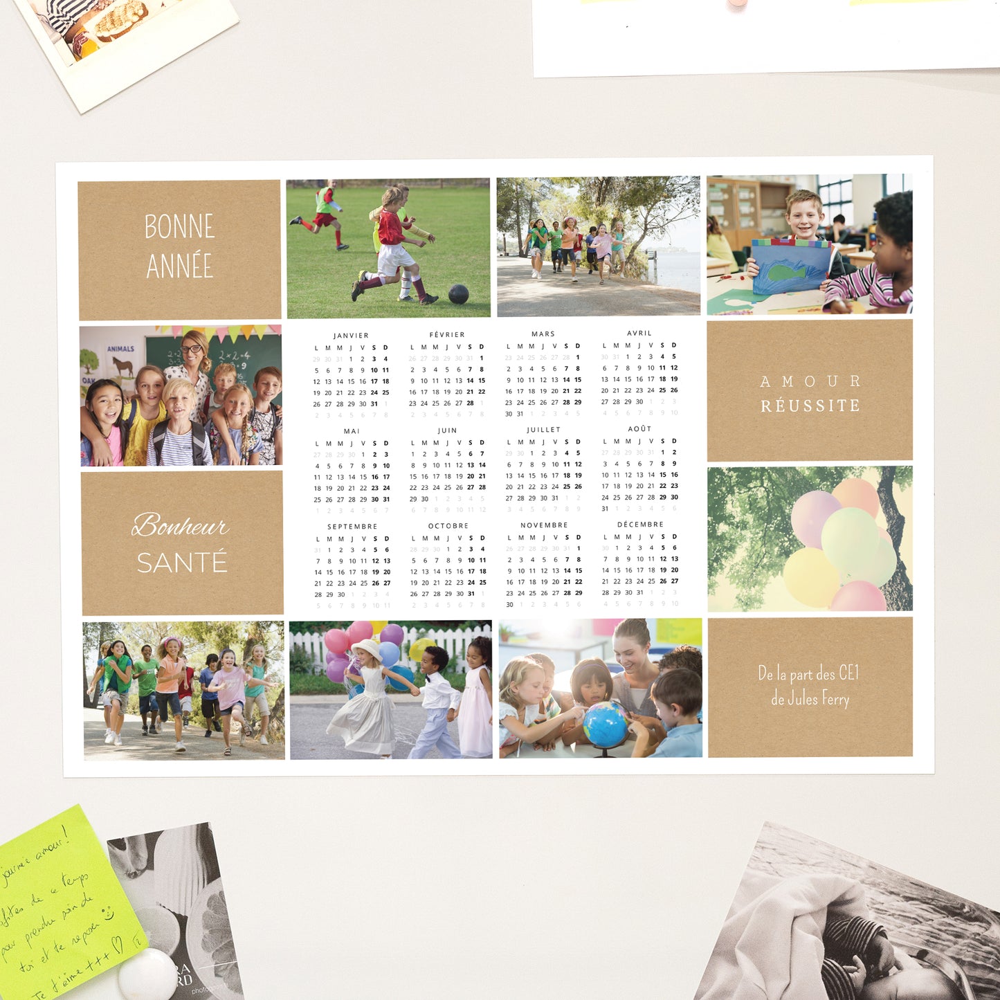 Calendrier Fin d'année Magnétique, monopage paysage Diaporama annuel photo N° 1