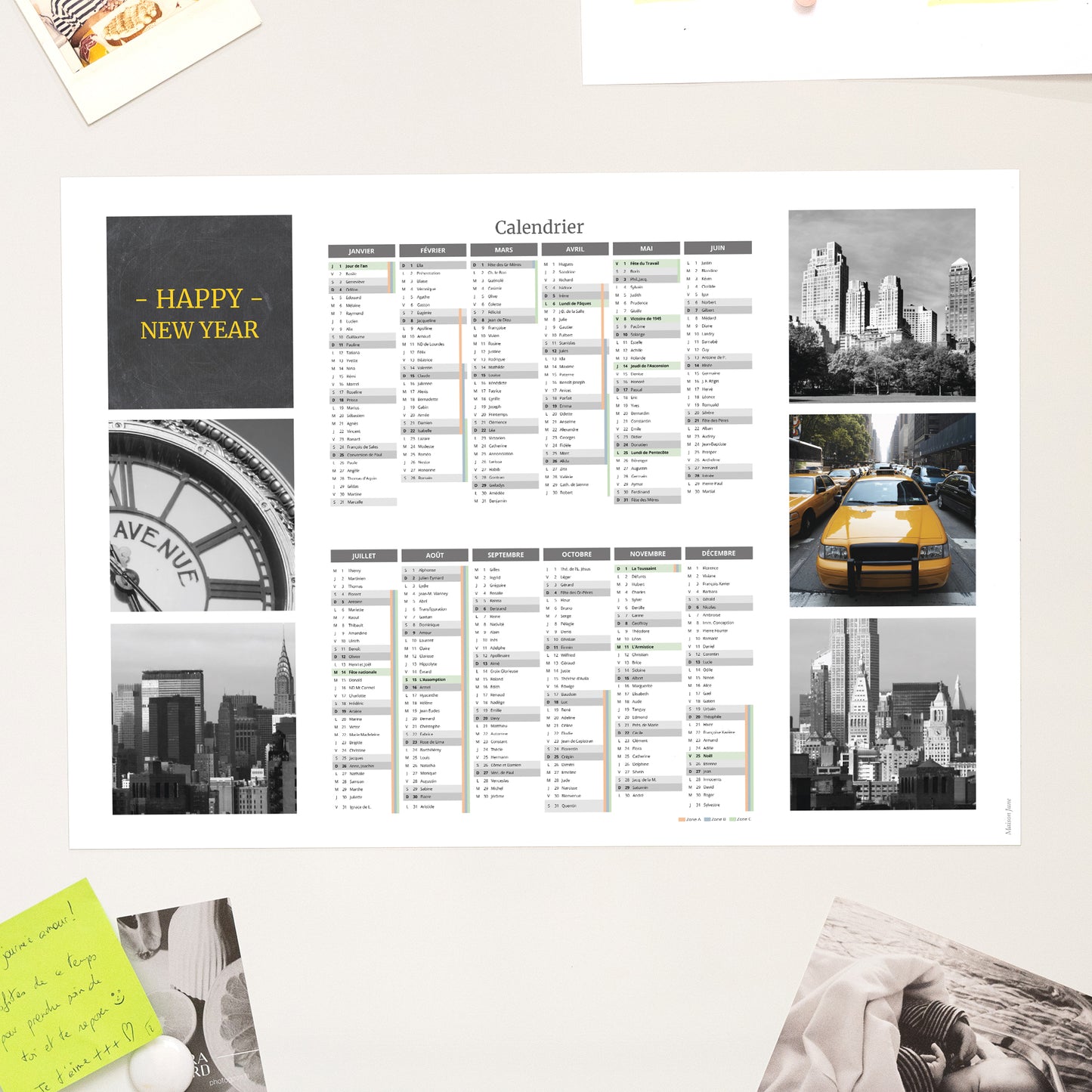 Calendrier Fin d'année Magnétique, monopage paysage Autour du monde photo N° 1