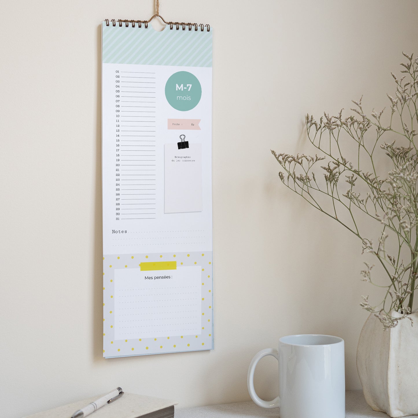 Calendrier Fin d'année Perpétuel Rétroplanning Grossesse photo N° 2