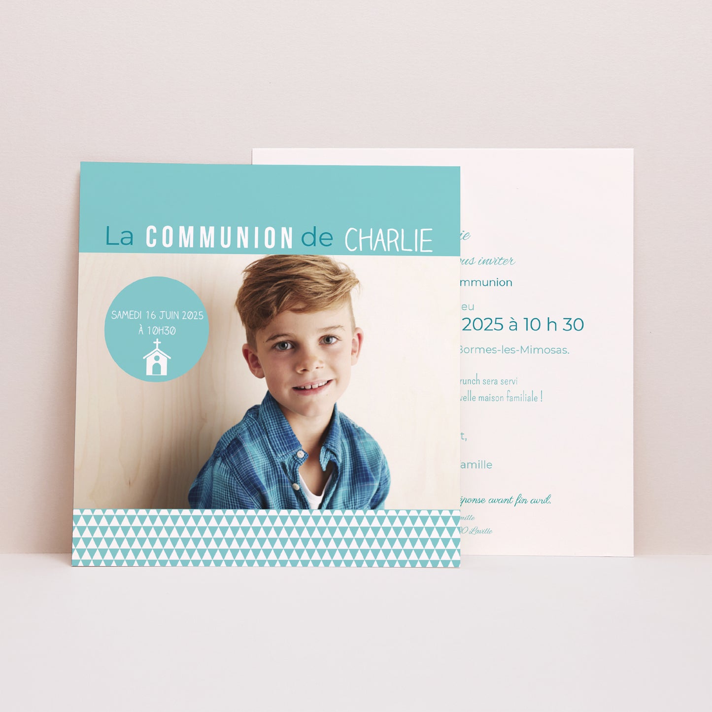Faire-part Communion Carré Multi-Typo photo N° 1