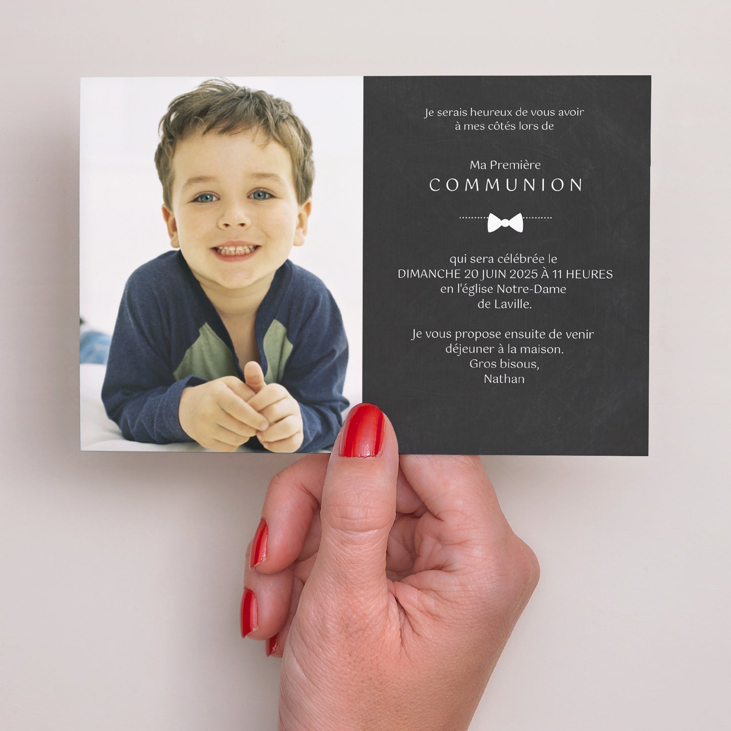 Faire-part Communion Paysage Noeud pap photo N° 3