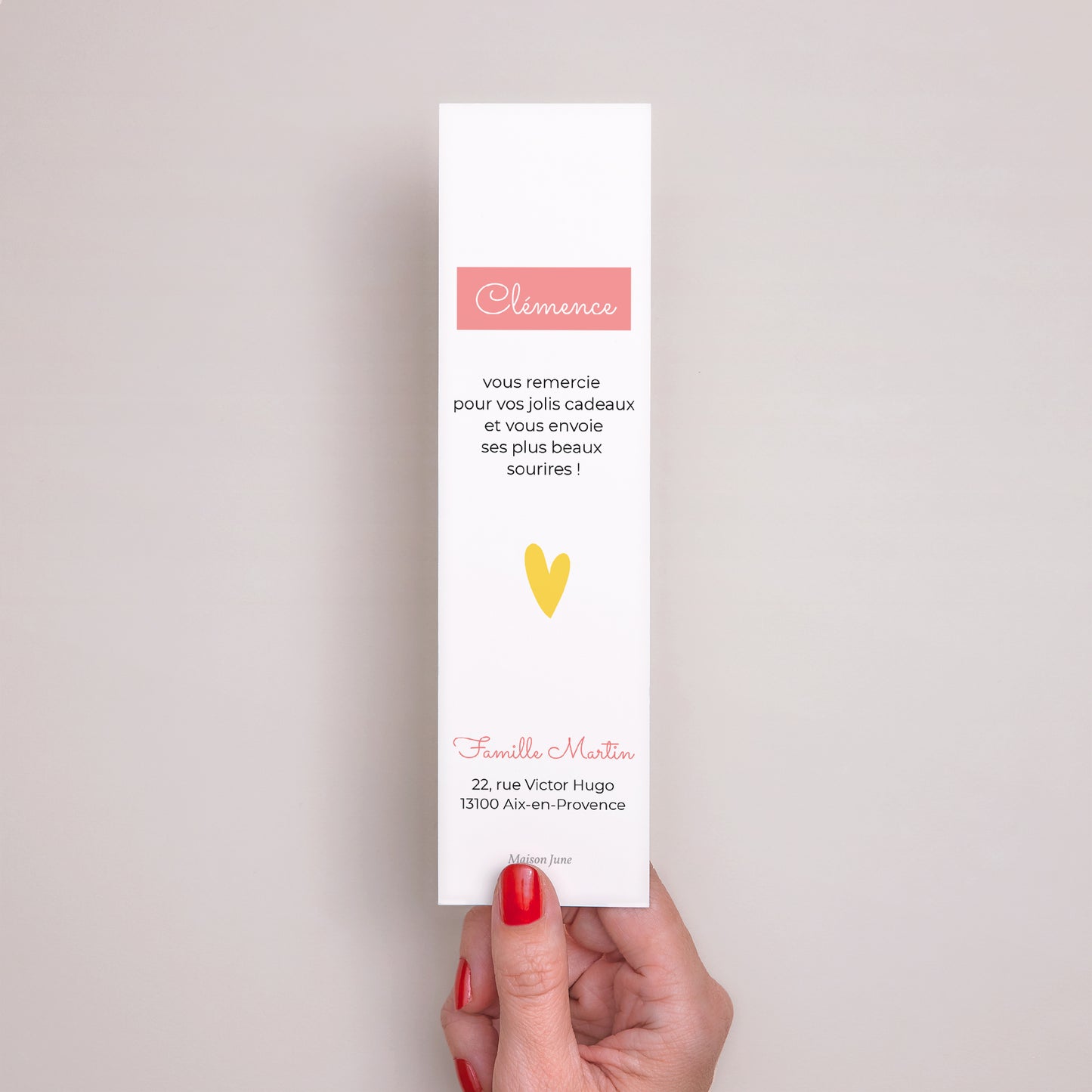 Remerciements Naissance Marque-page Blocs Colorés photo N° 3