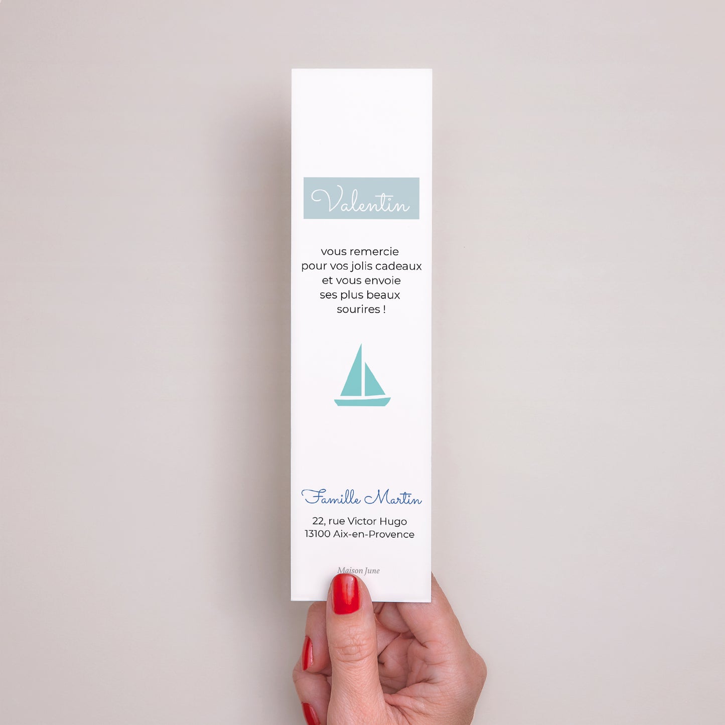 Remerciements Naissance Marque-page Petits bateaux photo N° 3