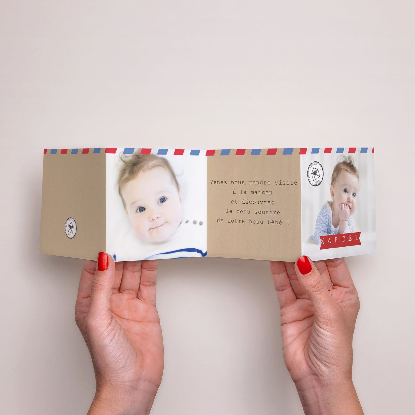 Faire-part Naissance Accordéon Joli voyage photo N° 3