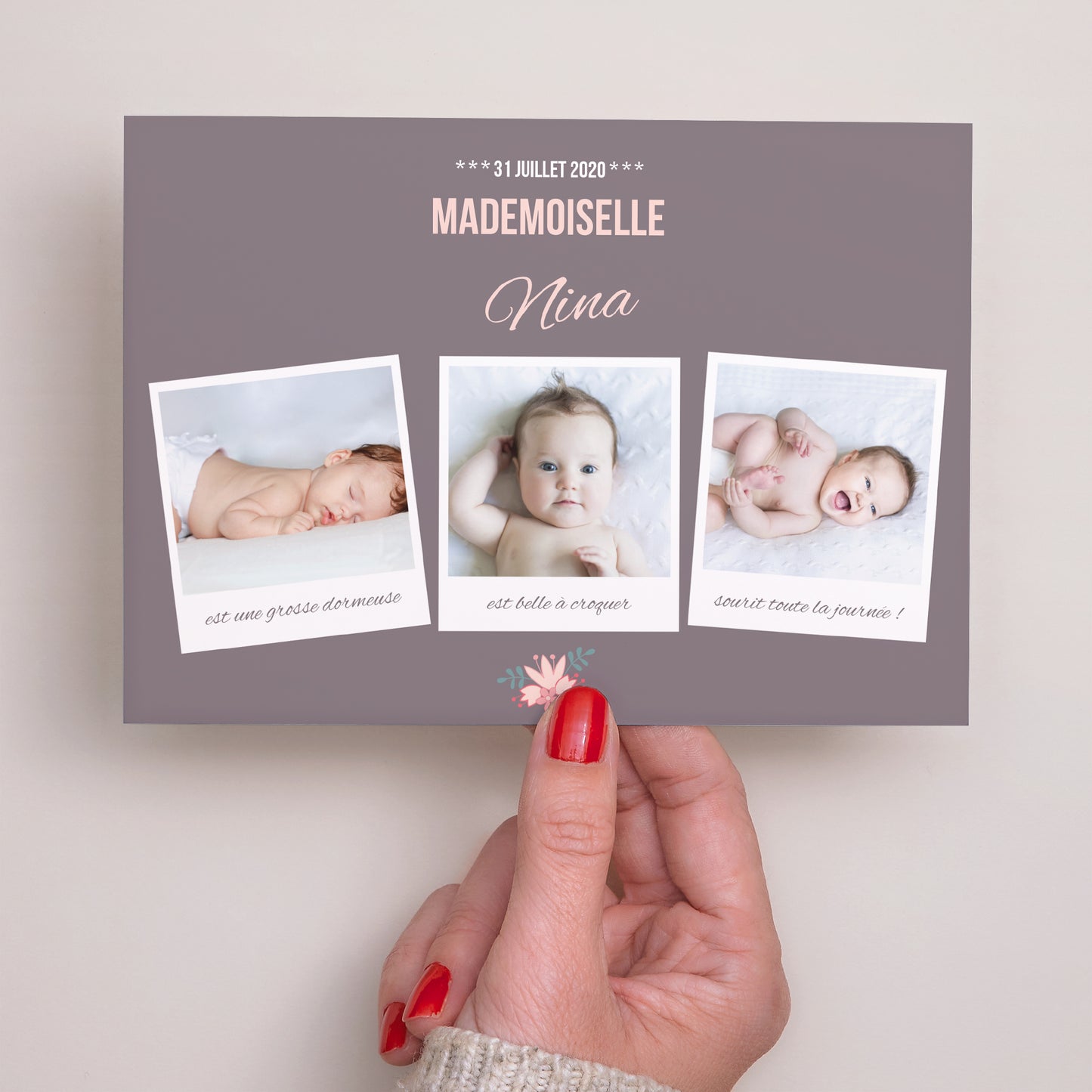 Faire-part Naissance Paysage Poses bébé photo N° 3