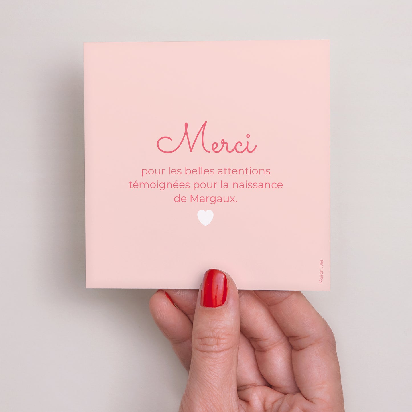 Remerciements Naissance Carré Lettre Express photo N° 3
