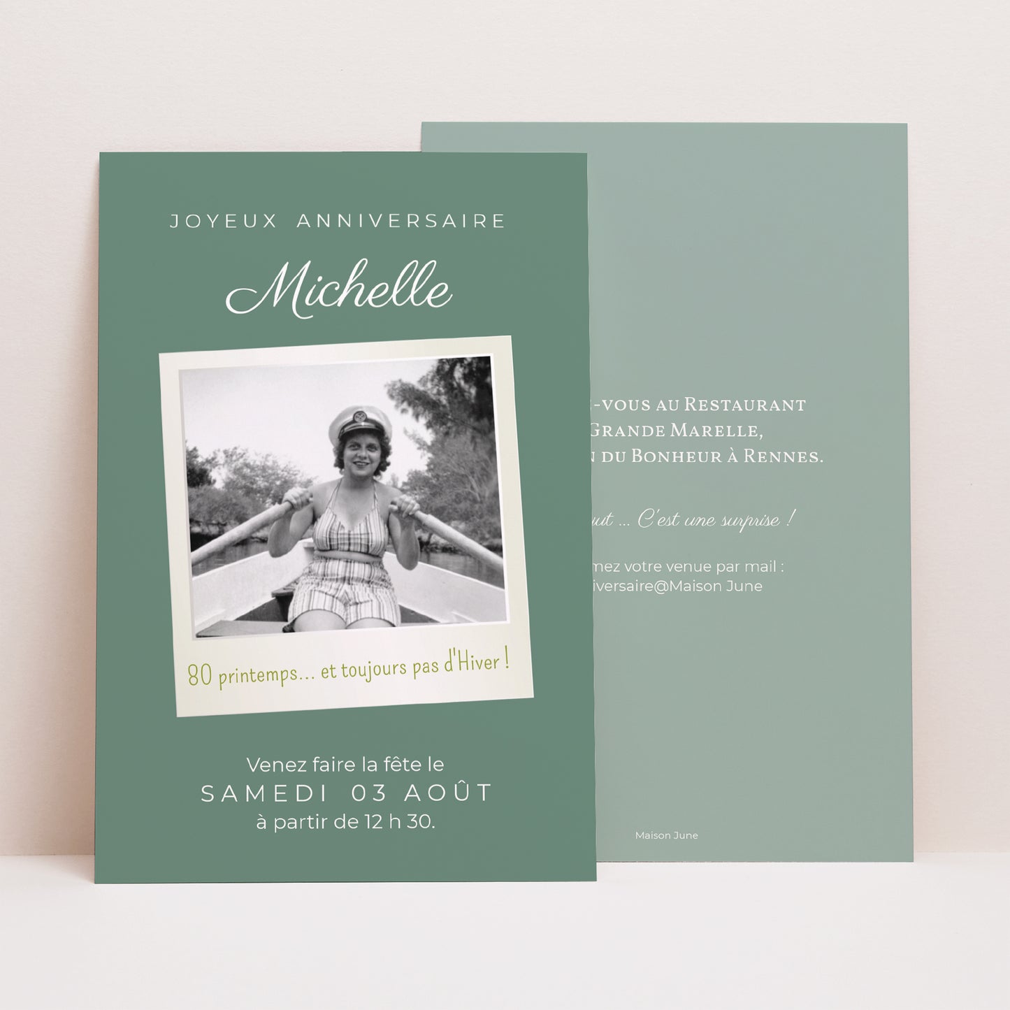 Invitations Anniversaire Adulte Portrait 80 Pola Party photo N° 1