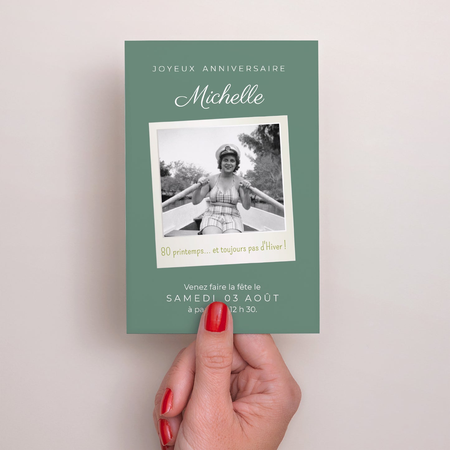 Invitations Anniversaire Adulte Portrait 80 Pola Party photo N° 2