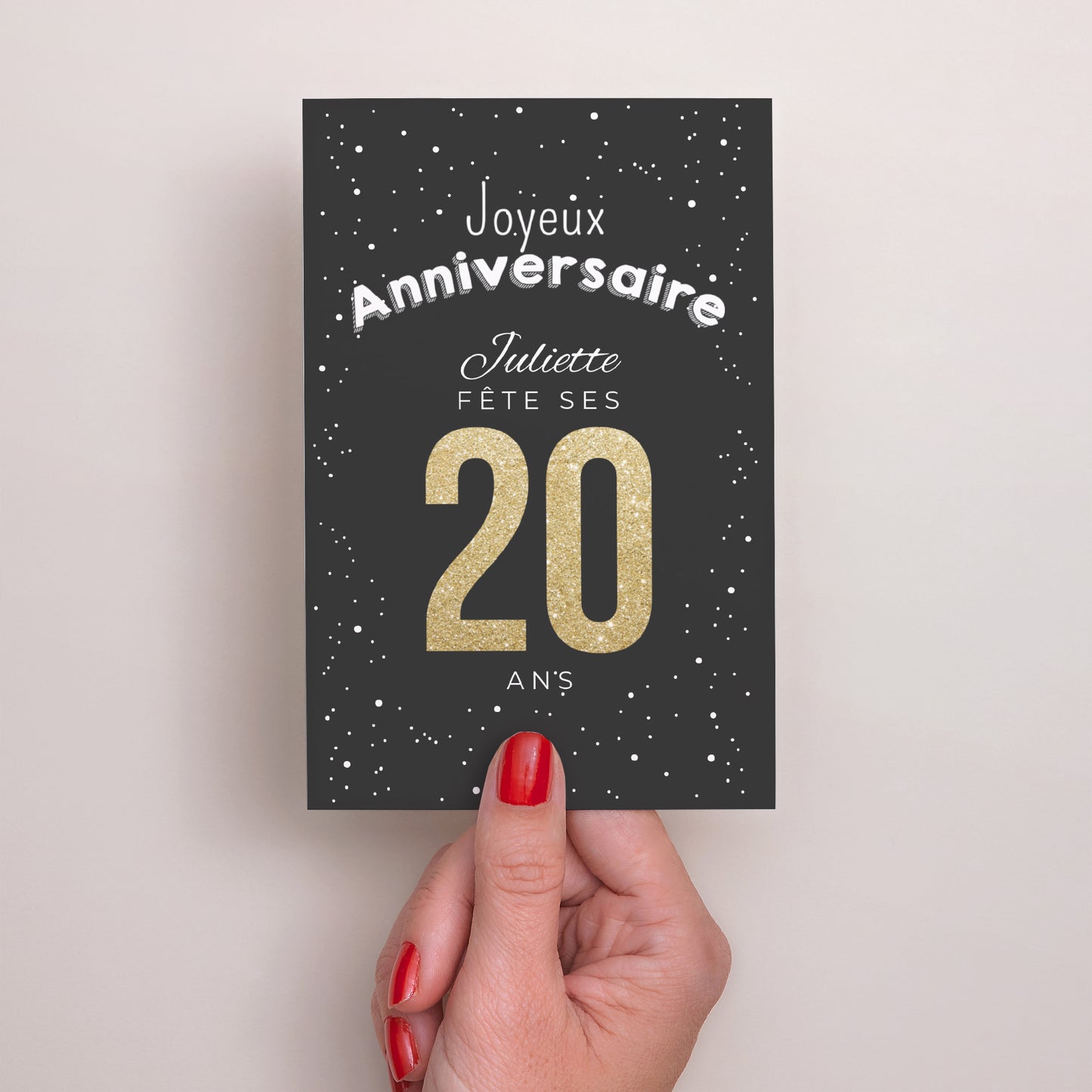 Invitations Anniversaire Adulte Portrait 20 ans dorés photo N° 2