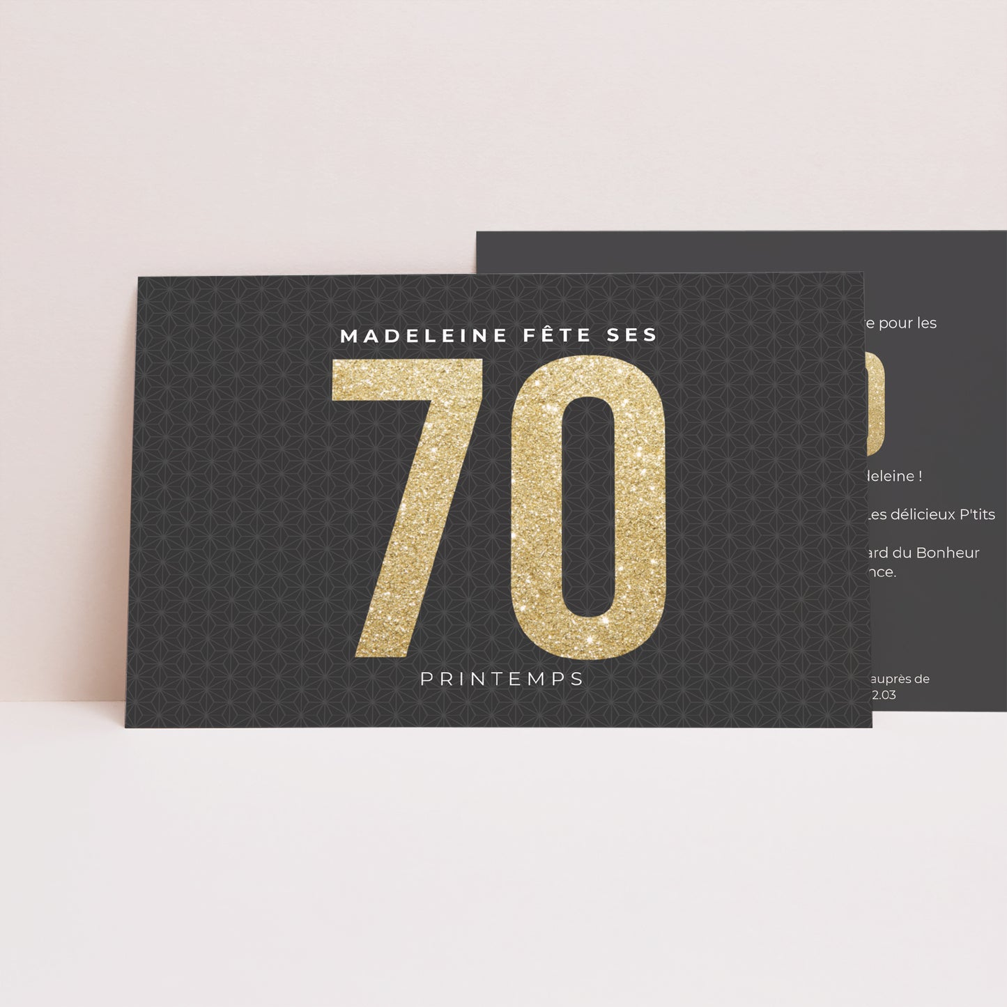 Invitations Anniversaire Adulte Paysage 70 or photo N° 1
