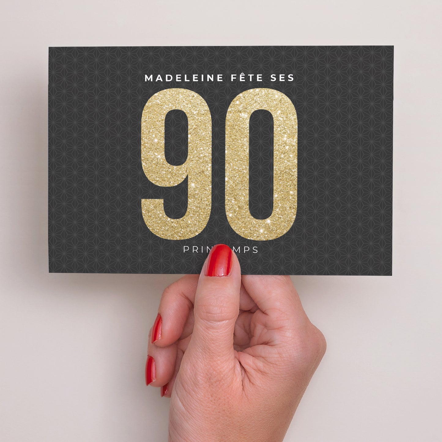 Invitations Anniversaire Adulte Paysage 90 Or photo N° 3