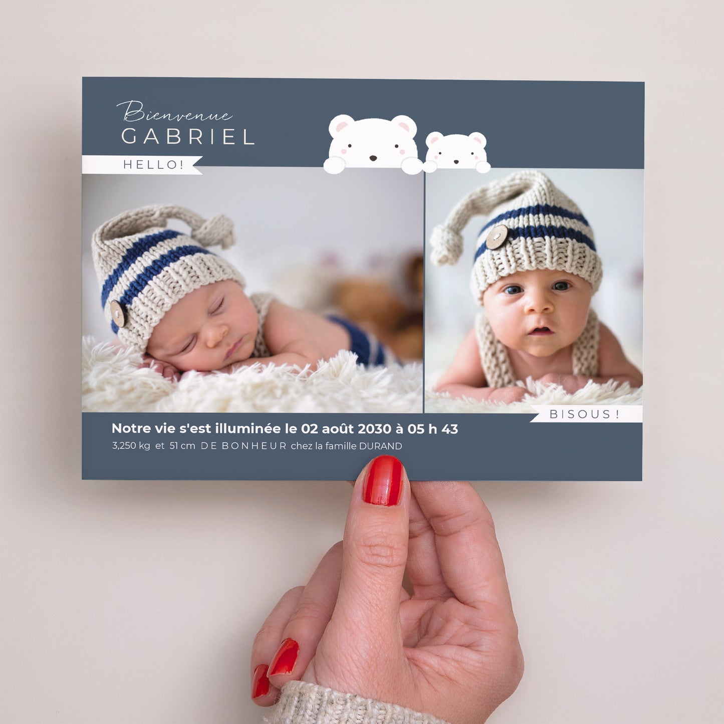 Faire-part Naissance Paysage Ourson Tendresse photo N° 3