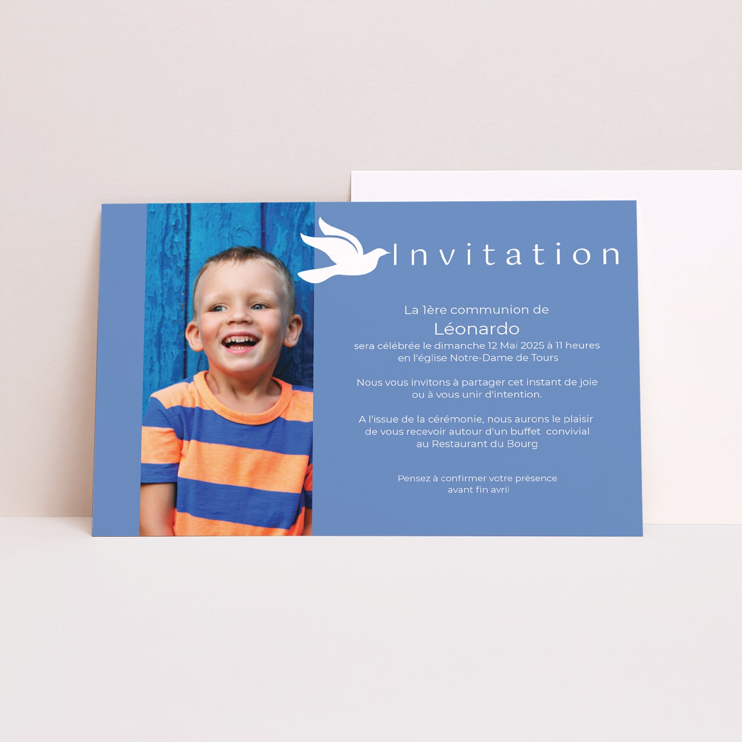 Faire-part Communion Paysage Colombe immaculée photo N° 1