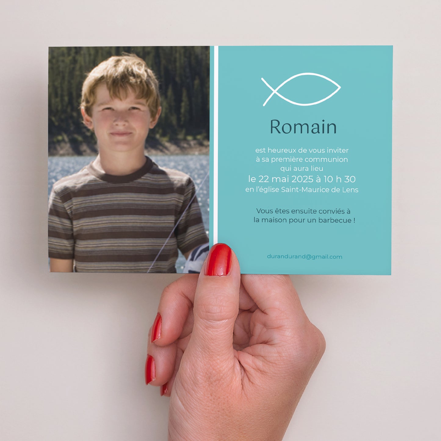 Faire-part Communion Paysage Pêche spirituelle photo N° 3