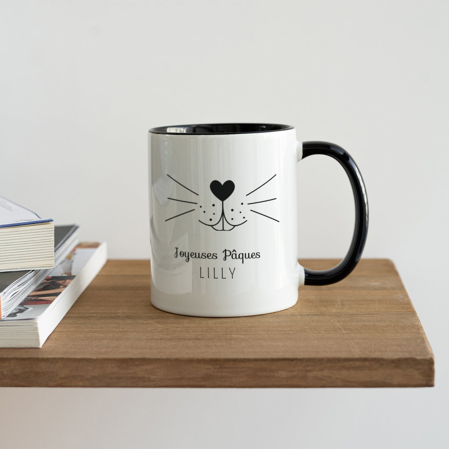 Mug Objets Noir Moustache de lapin photo N° 4