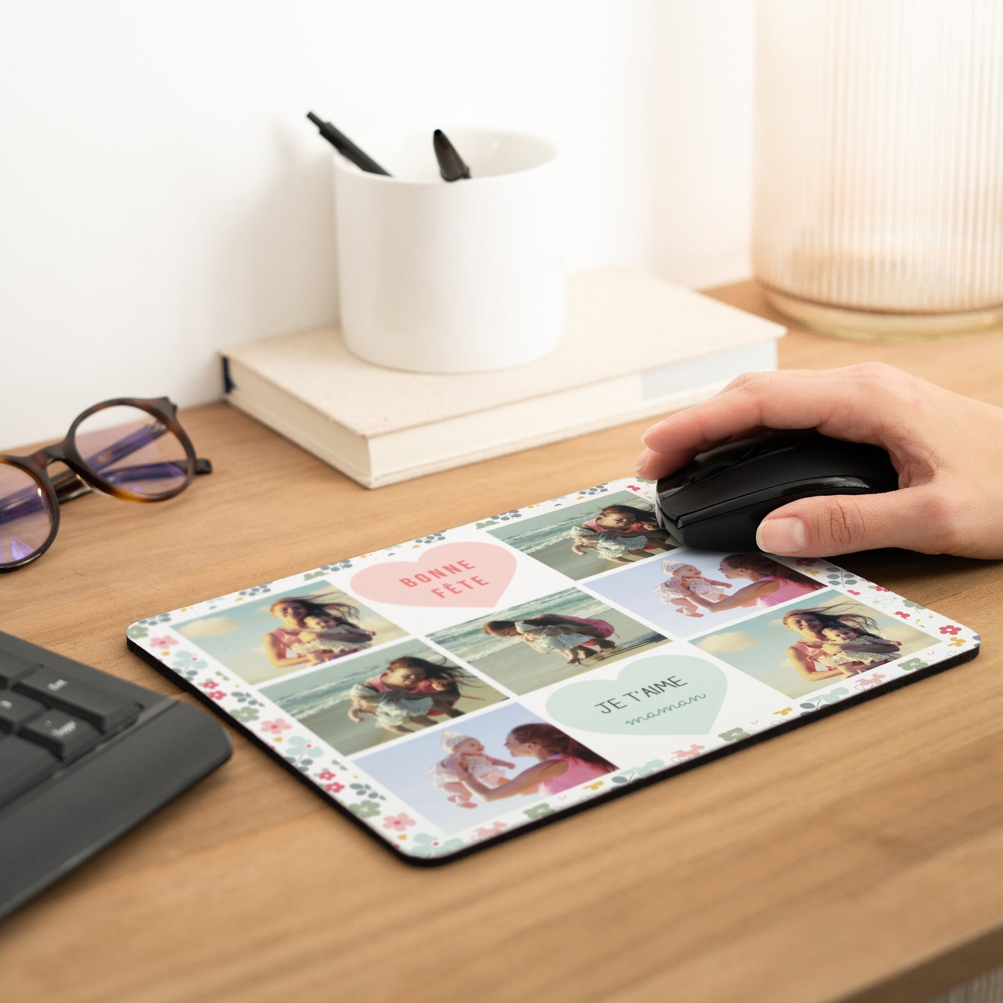 Tapis de souris Objets Rectangle Motif Fleur photo N° 2