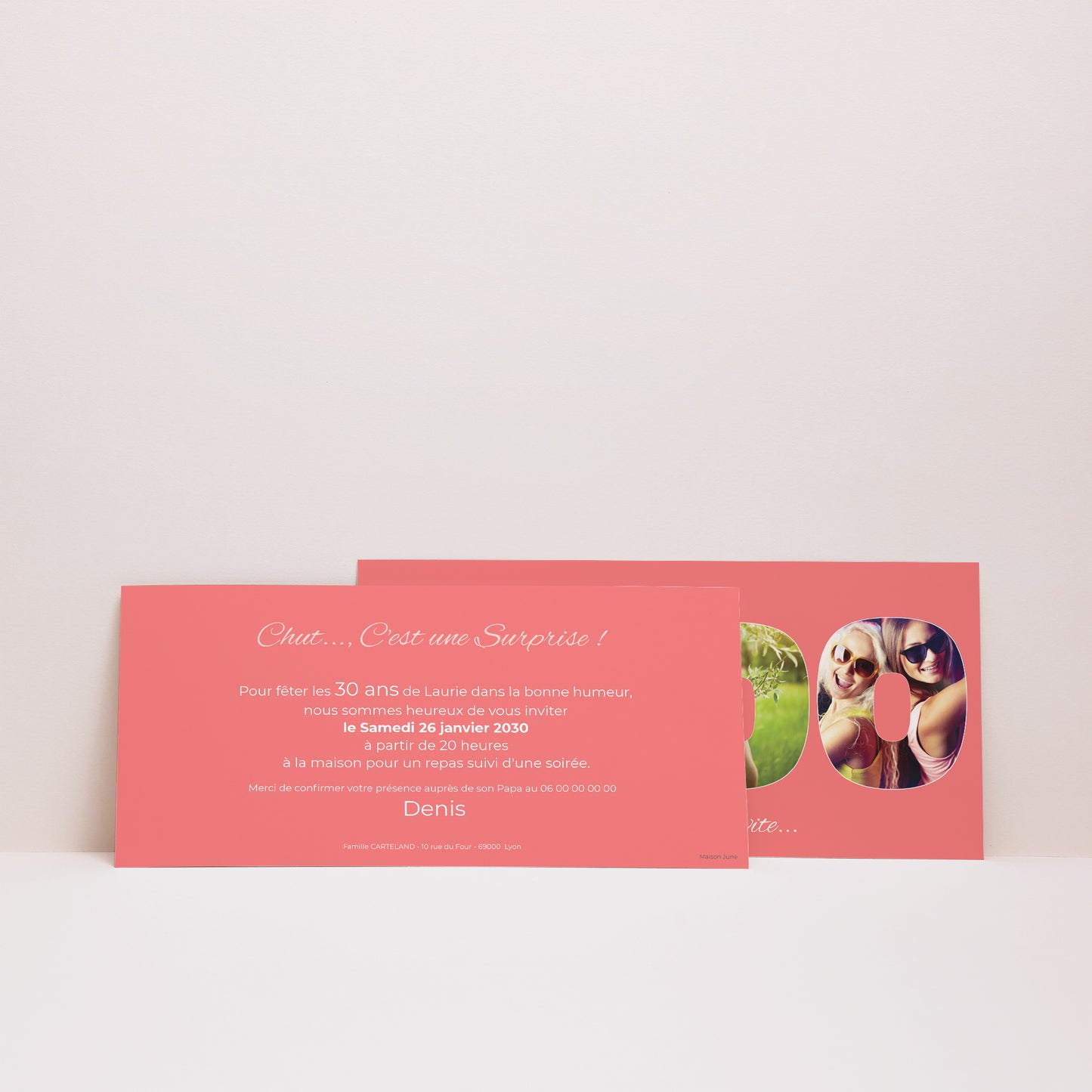 Invitations Anniversaire Adulte Panoramique paysage 30 ans au fil du temps photo N° 2