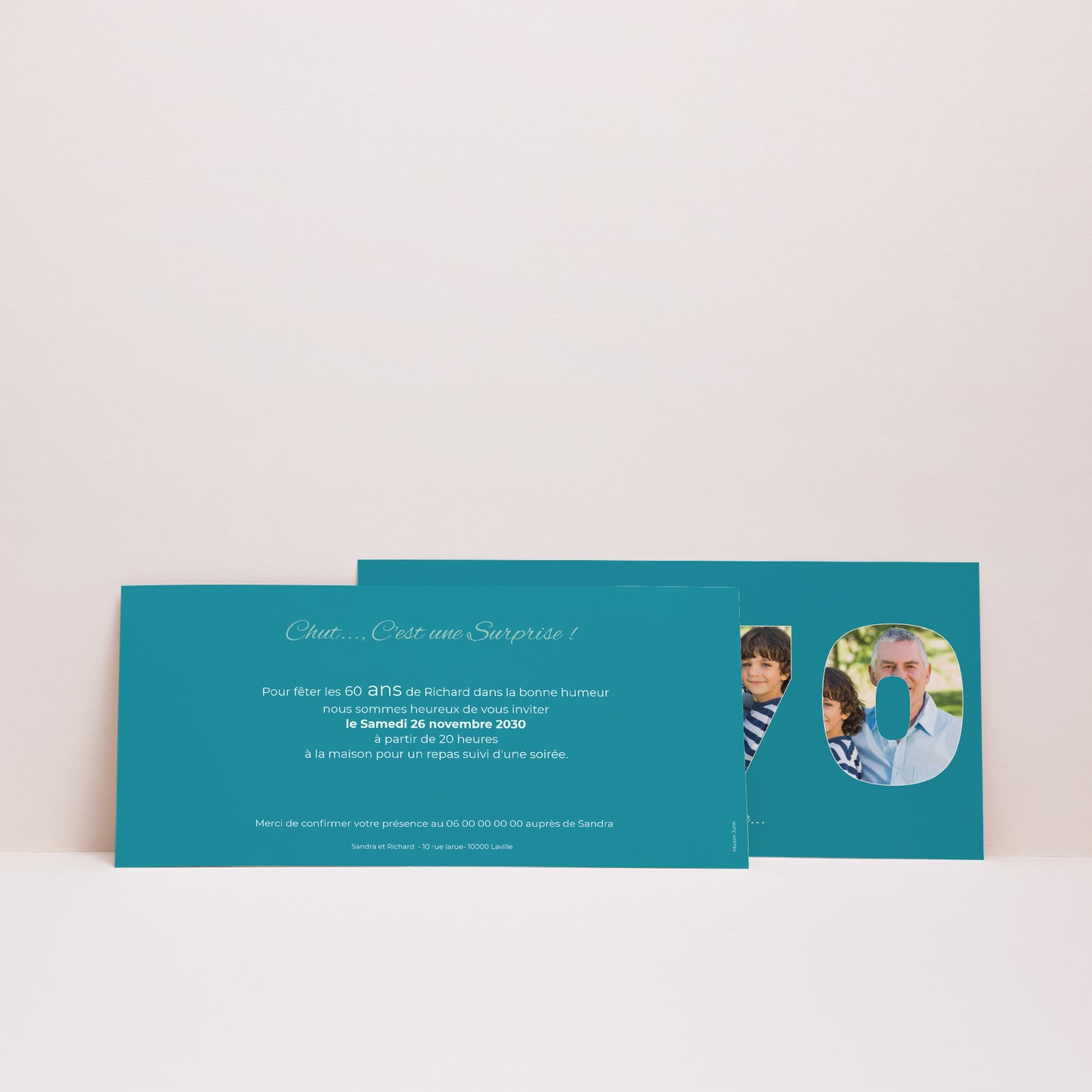 Invitations Anniversaire Adulte Panoramique paysage Des chiffres fétiches photo N° 3