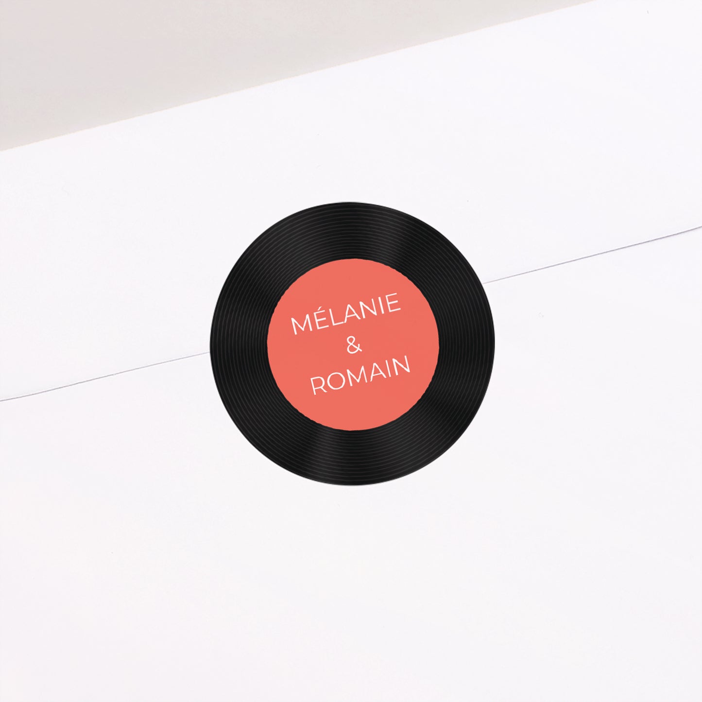 Sticker Mariage Rond Disque Vinyl photo N° 1