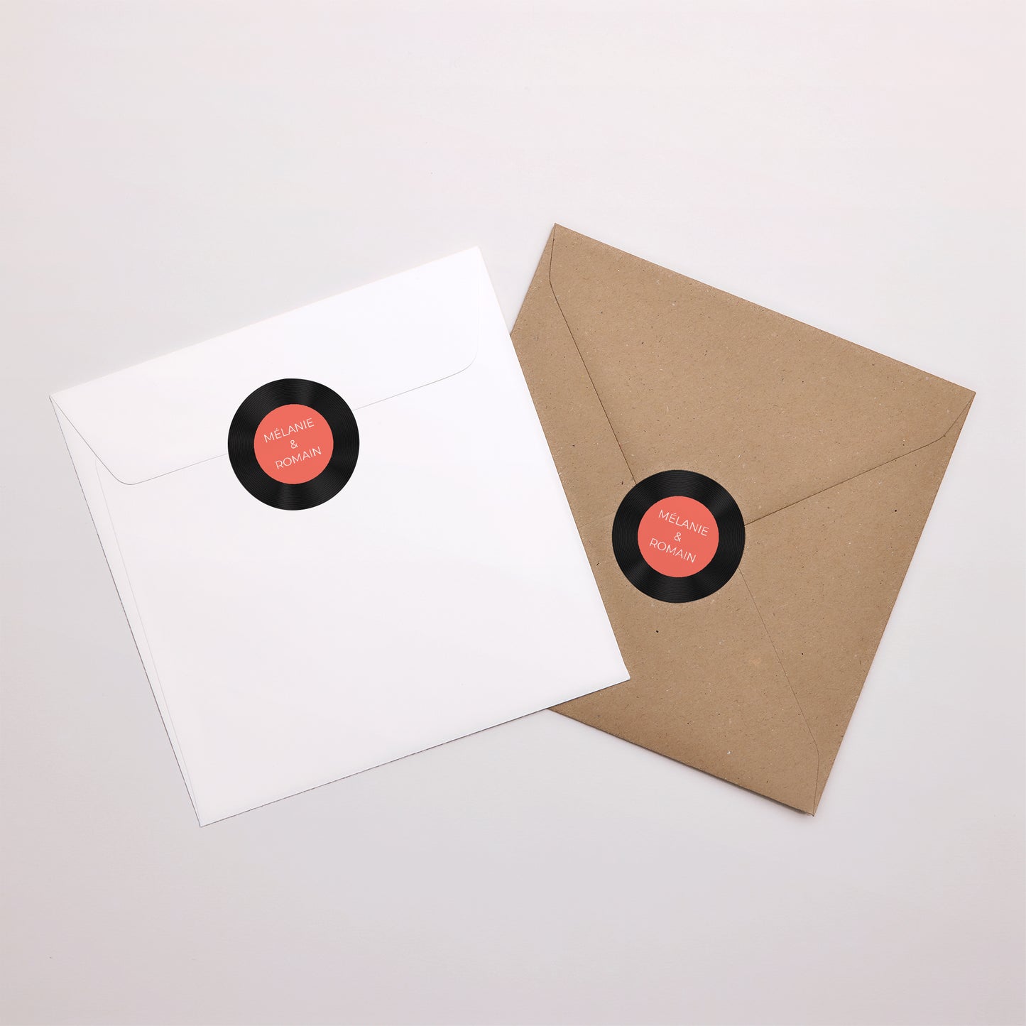 Sticker Mariage Rond Disque Vinyl photo N° 3