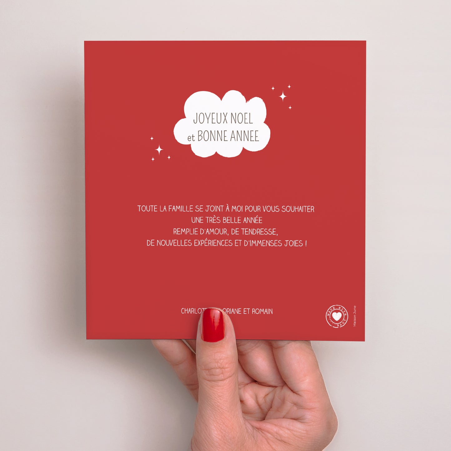 Carte de voeux Fin d'année Carré Premier Noël photo N° 3