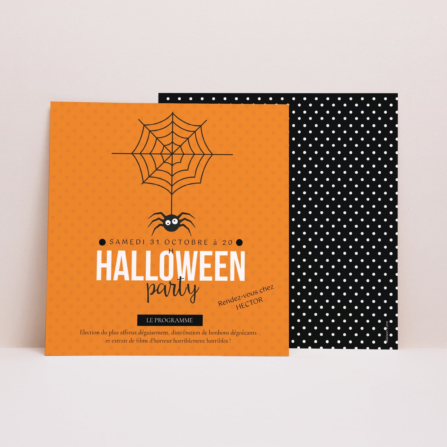 Invitations Anniversaire Enfant Carré Halloween photo N° 1