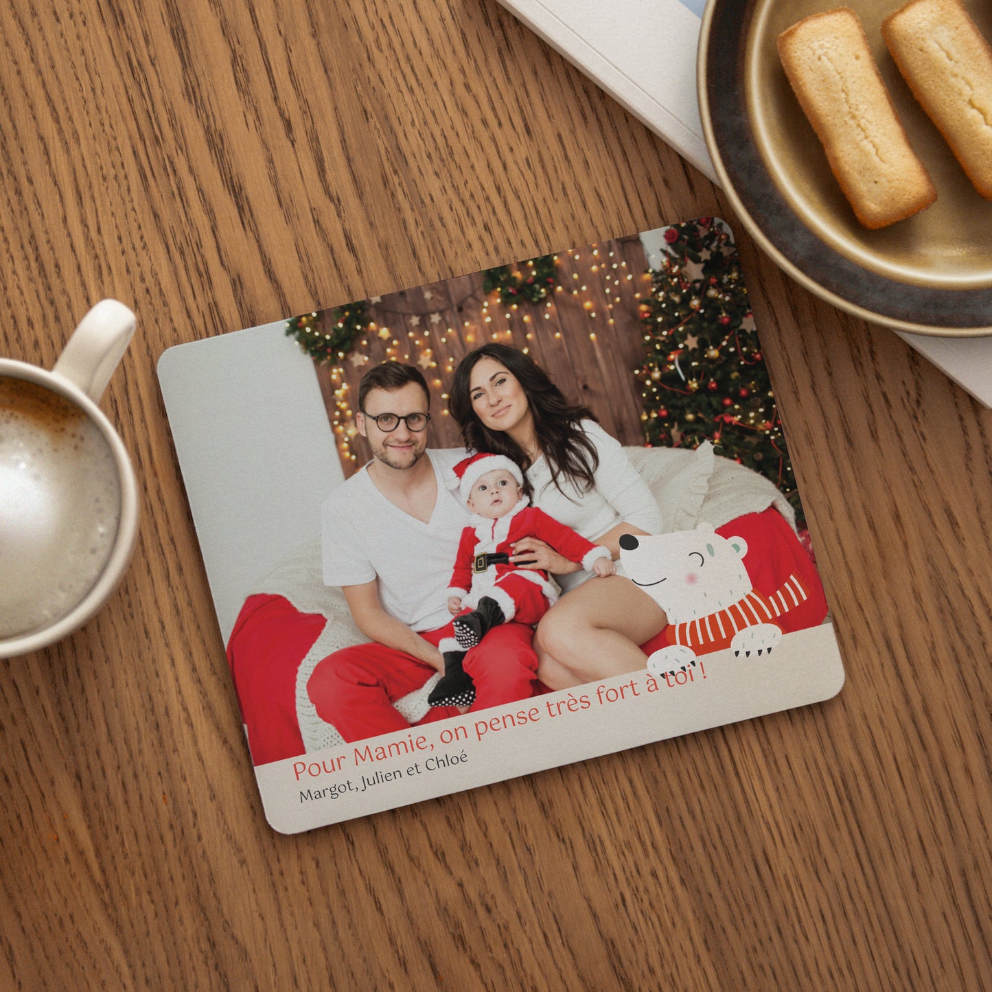 Tapis de souris Fin d'année Rectangle Ours de Noël II photo N° 1