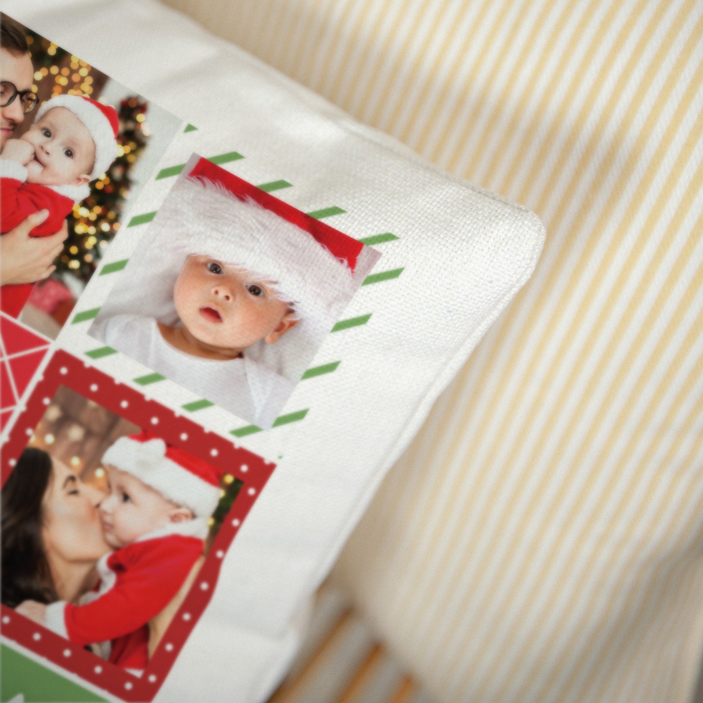 Coussin Objets Beige naturel Damier de Noel photo N° 3