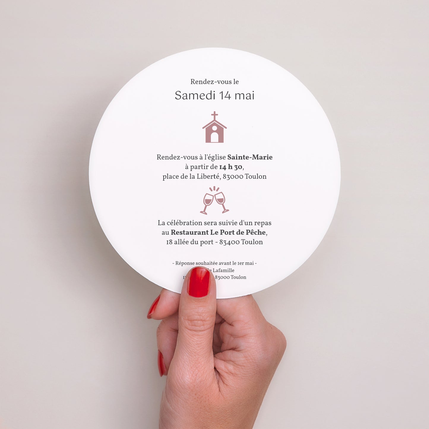 Faire-part Communion Rond Sainte Eucharistie photo N° 3